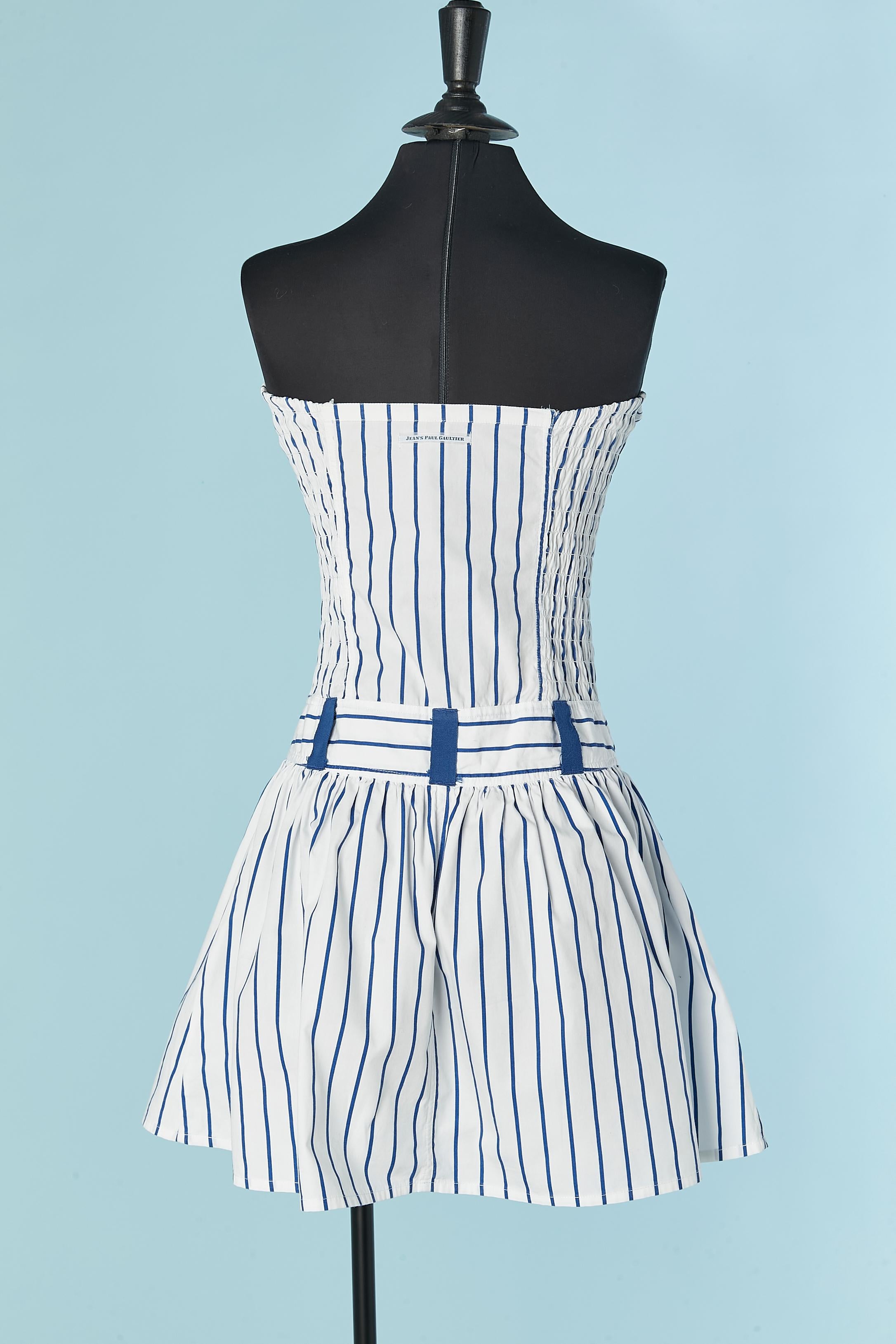 Women's Cotton striped bustier dress JEAN-PAUL GAULTIER JEANS For Sale