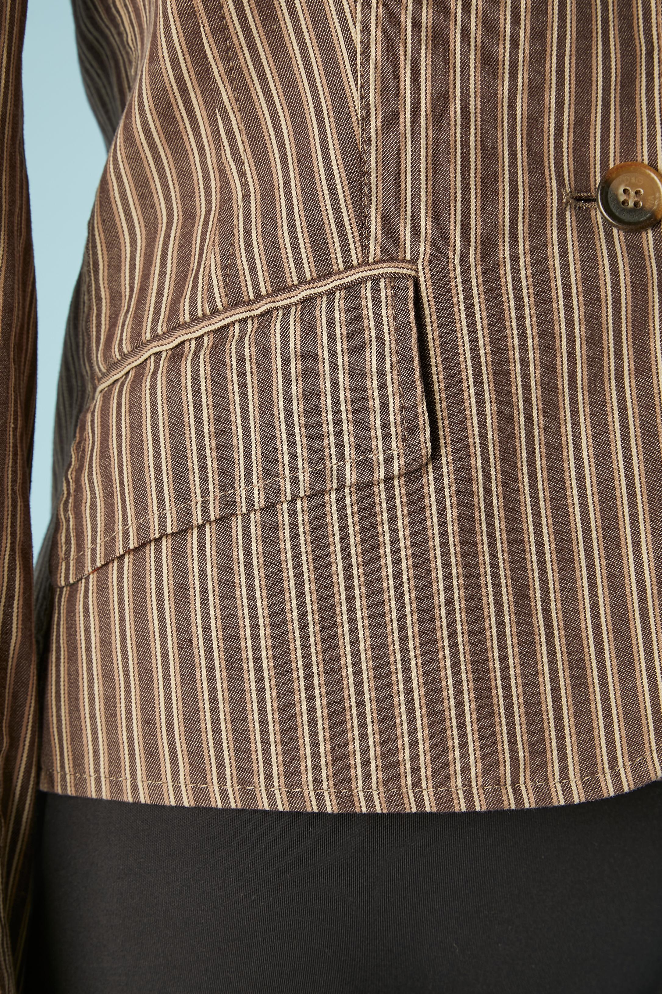 Veste à simple boutonnage en coton rayée D&G de Dolce & Gabbana  Excellent état - En vente à Saint-Ouen-Sur-Seine, FR