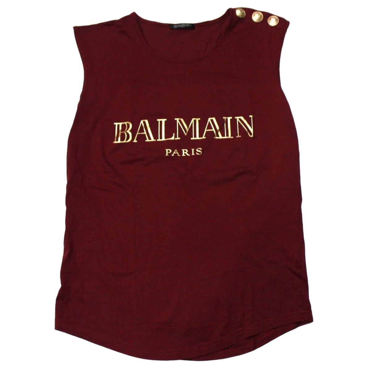 Cotton T-shirt with Balmain logo print