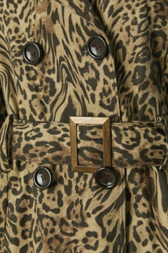 Cotton trench-coat with animal print Circa 1960's