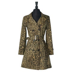 Gabardina de algodón con estampado animal Circa 1960's