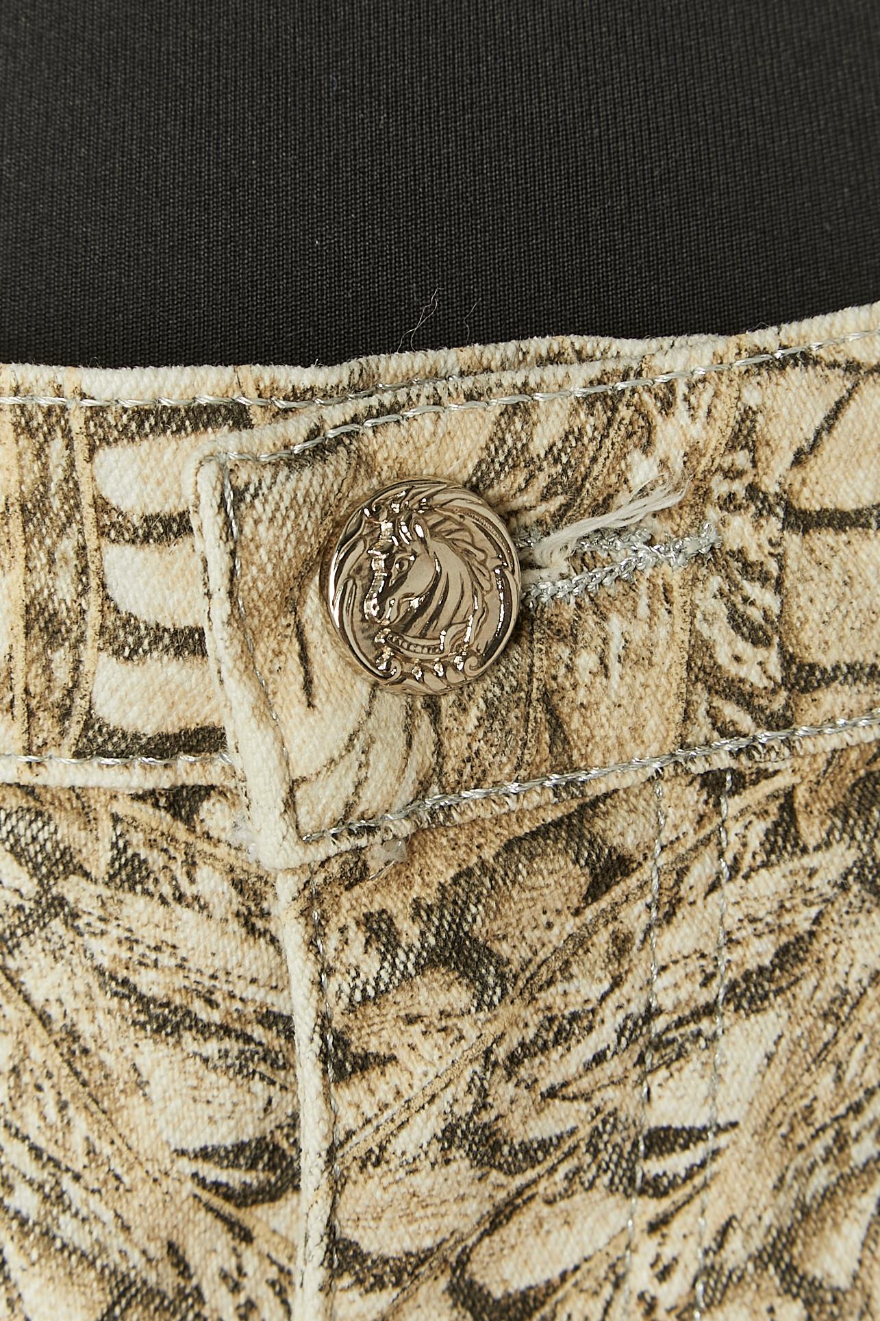 Pantaloni in cotone con stampa di piume ROBERTO CAVALLI In condizioni ottime in vendita a Saint-Ouen-Sur-Seine, FR