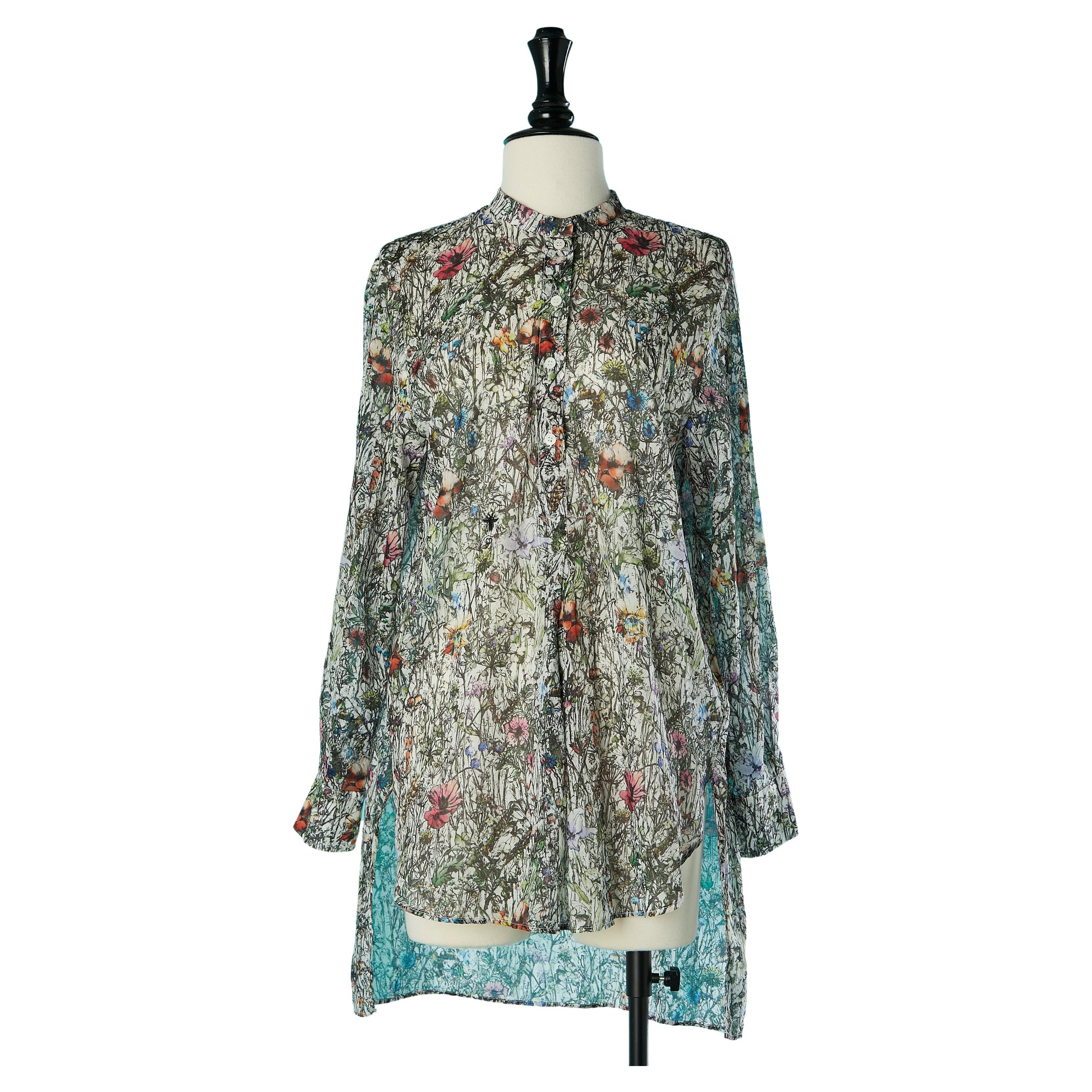 Cotton tunique with flowers print Christian Dior  For Sale