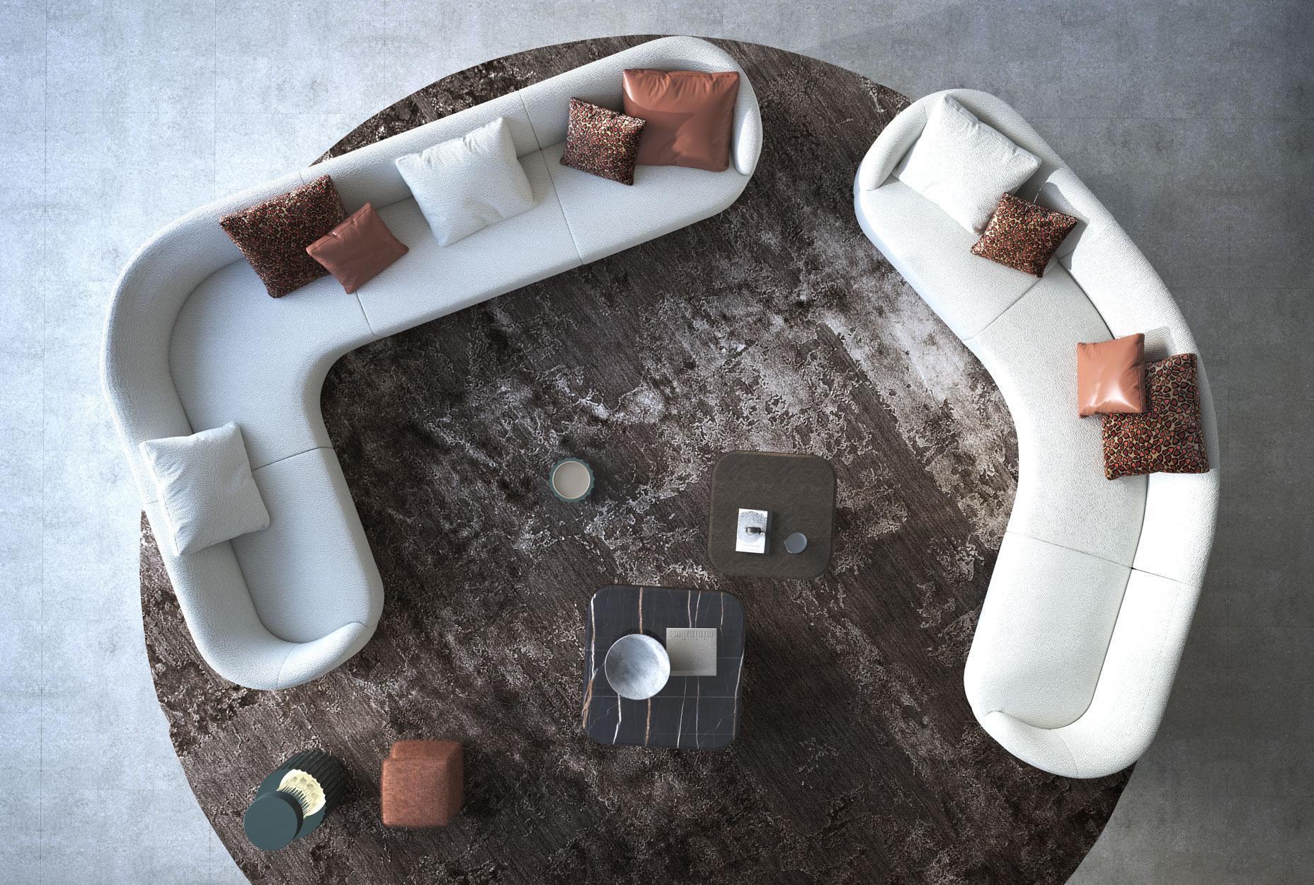 'Cottonflower' Modular Sofa in Torri Lana Grey Boucle For Sale 1
