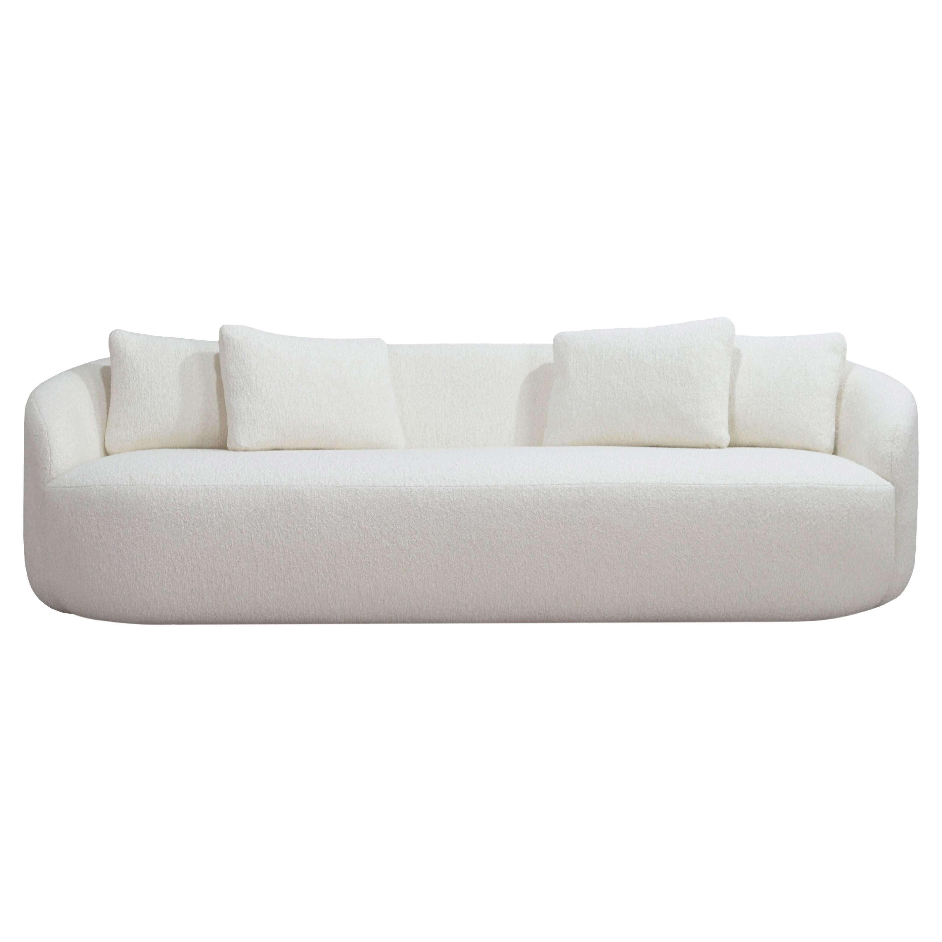 'Cottonflower' Sofa 240 in Torri Lana White Bouclé Fabric For Sale