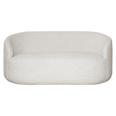 Curved Sofa 'Cottonflower' in White Fabric by KABINET