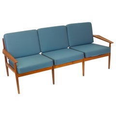 Retro Couch 3-Seater Original Sofa by Grete Jalk Dansk Mobler Teakwood, Denmark, 1960s