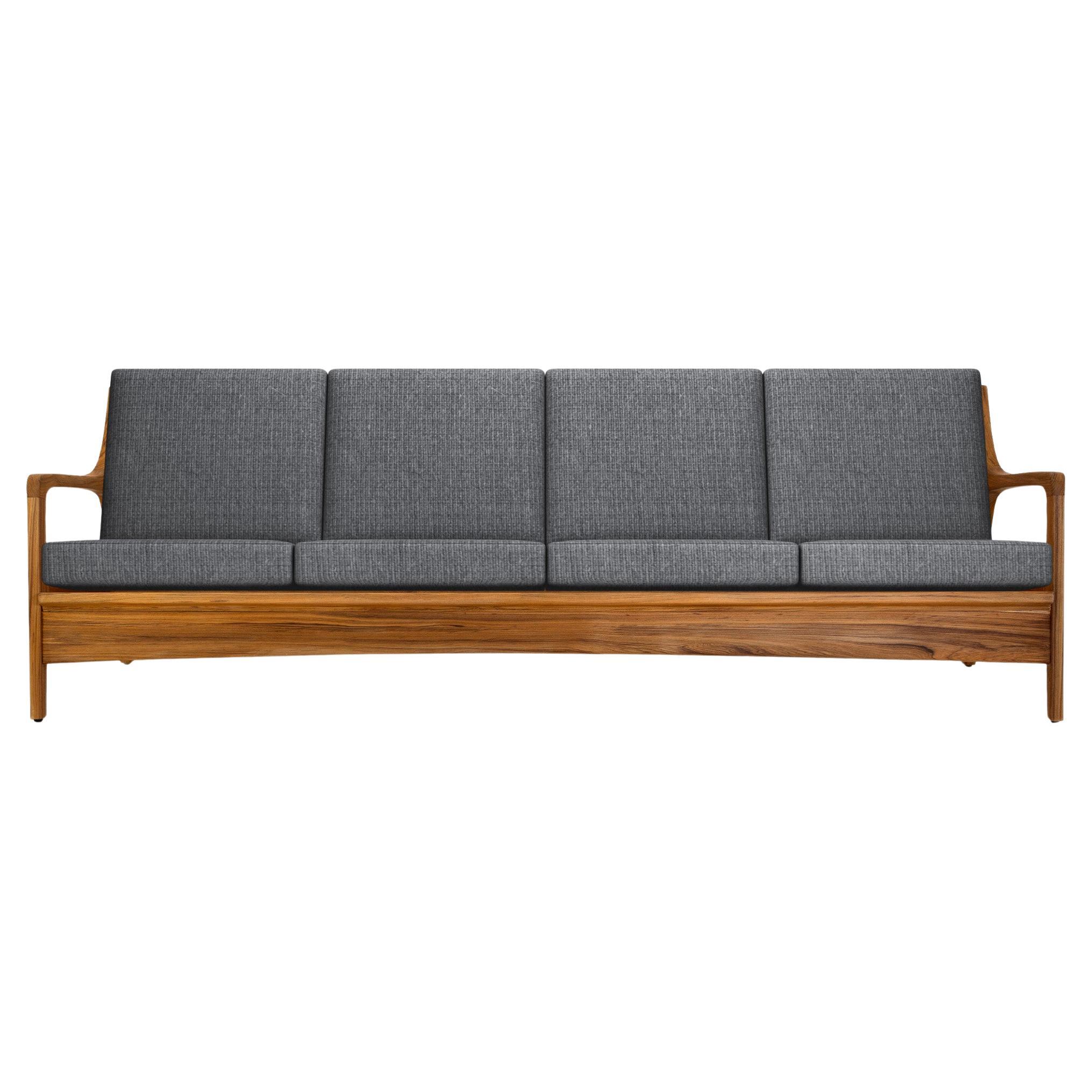 COUCH in solid teak. Outdoor / indoor. Mid-20th Century style For Sale