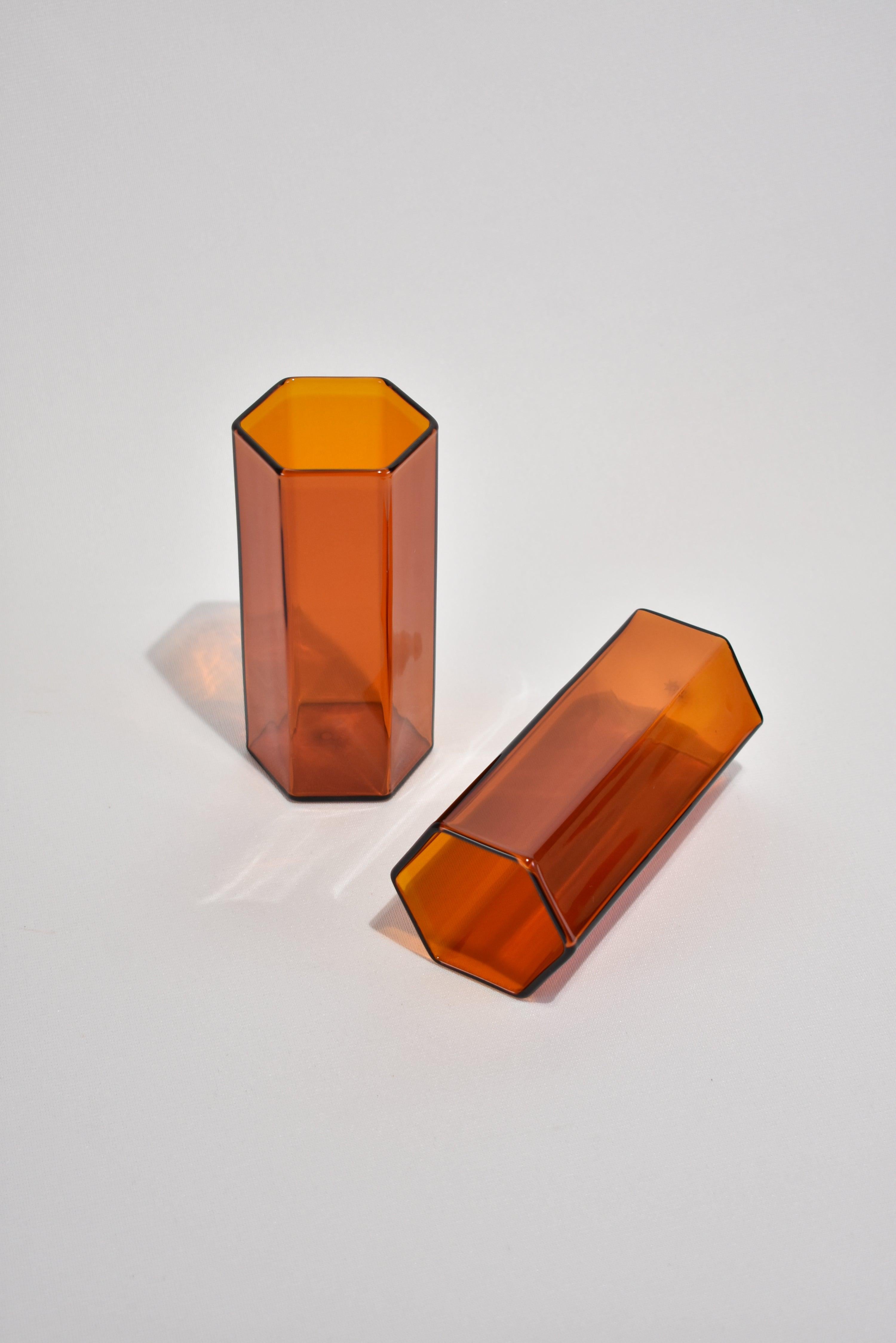 Coucou Tall Glass Set in Amber In New Condition In Richmond, VA