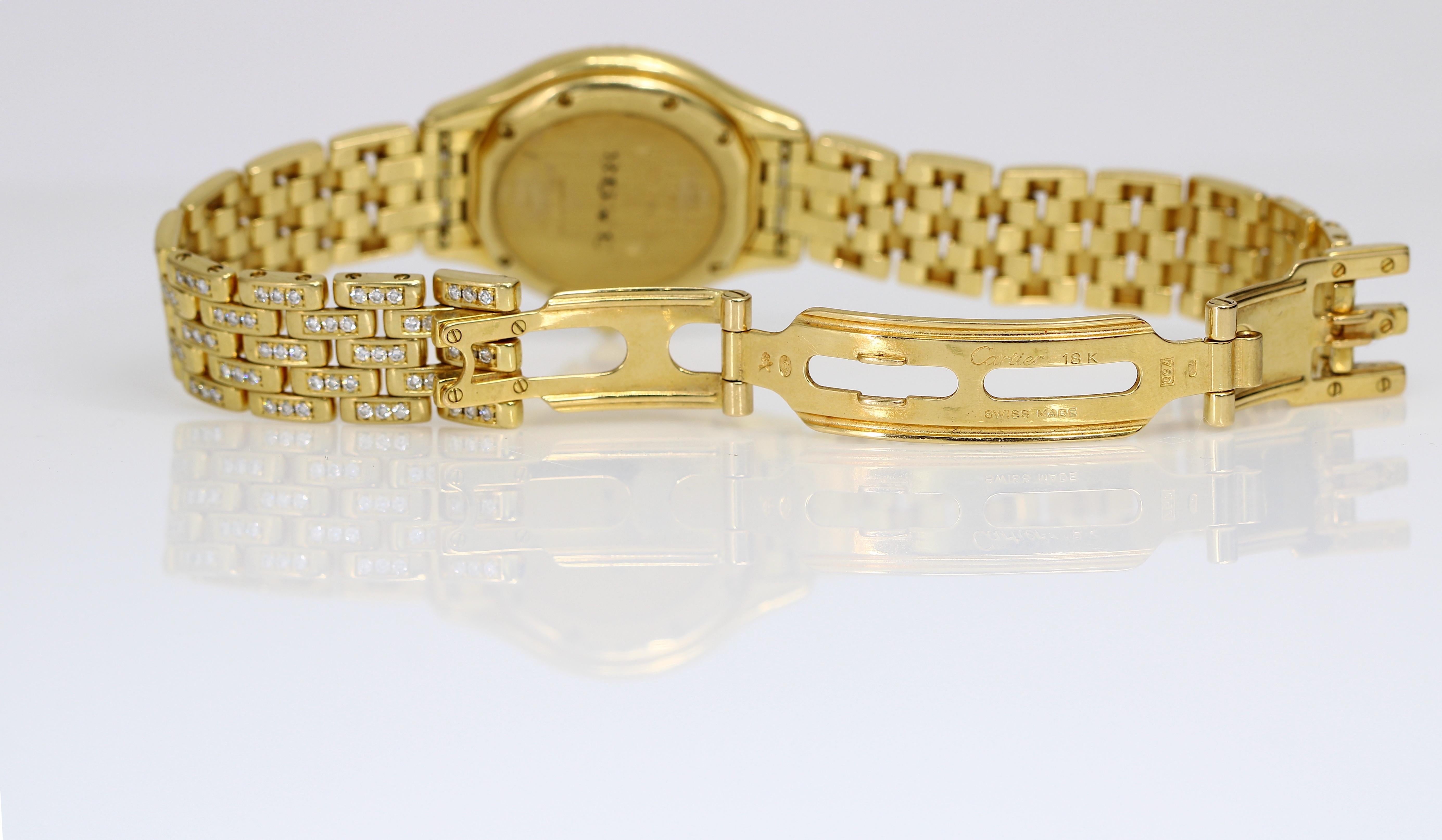 Cougar de Cartier Watch with Factory Diamond Bezel and Diamond Bracelet 1