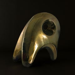 Cougar in Gold of the Neo Habitat Sculptural Object By Caspi Ceramics NL