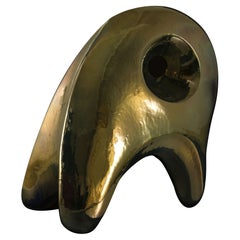 Cougar in Gold of the Neo Habitat Sculptural Object By Caspi Ceramics NL