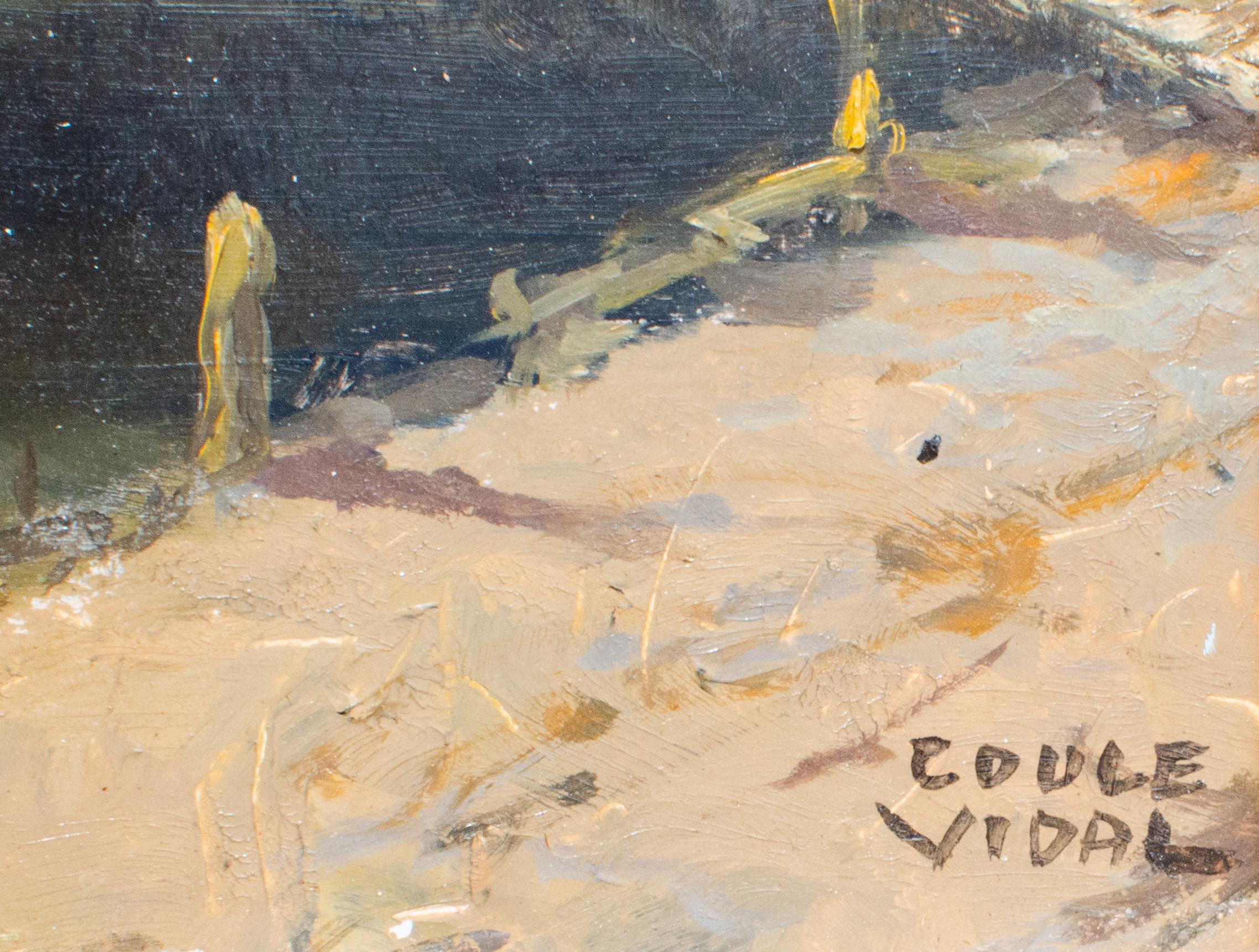 1970 Port-au-Prince Dockside Painting signed Coule Vidal 3