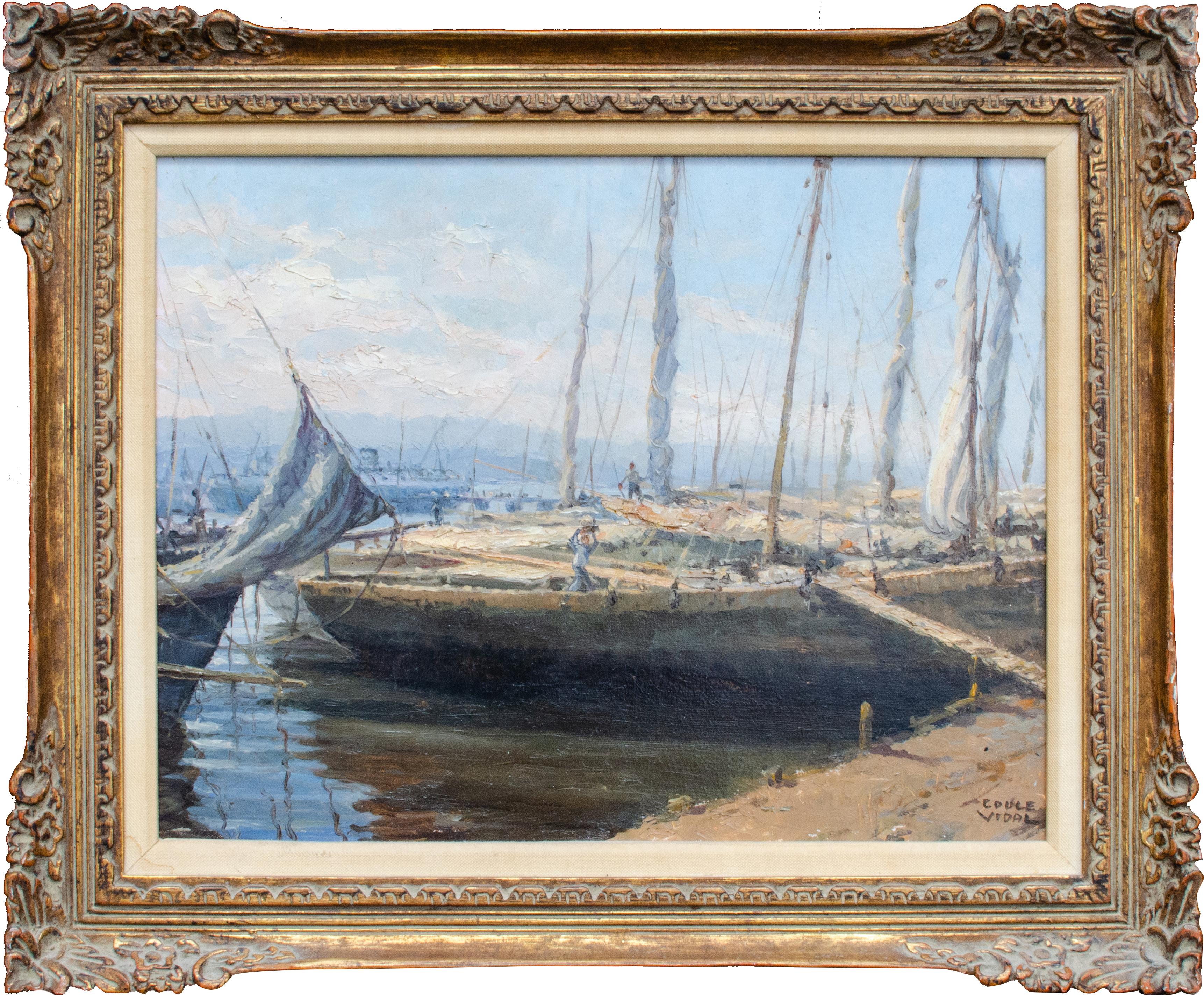 Coule Vidal (Haitian?)
Harbor Scene (Port-au-Prince, Haiti), 1970
Oil on board
14 x 18 in.
Framed: 17 1/2 x 23 x 1 3/4 in.
Signed lower right: Coule Vidal
Inscribed verso

