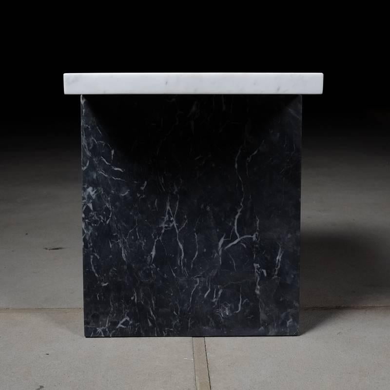 Italian Contemporary Coulee Marble Side Table, Handmade in Italy For Sale