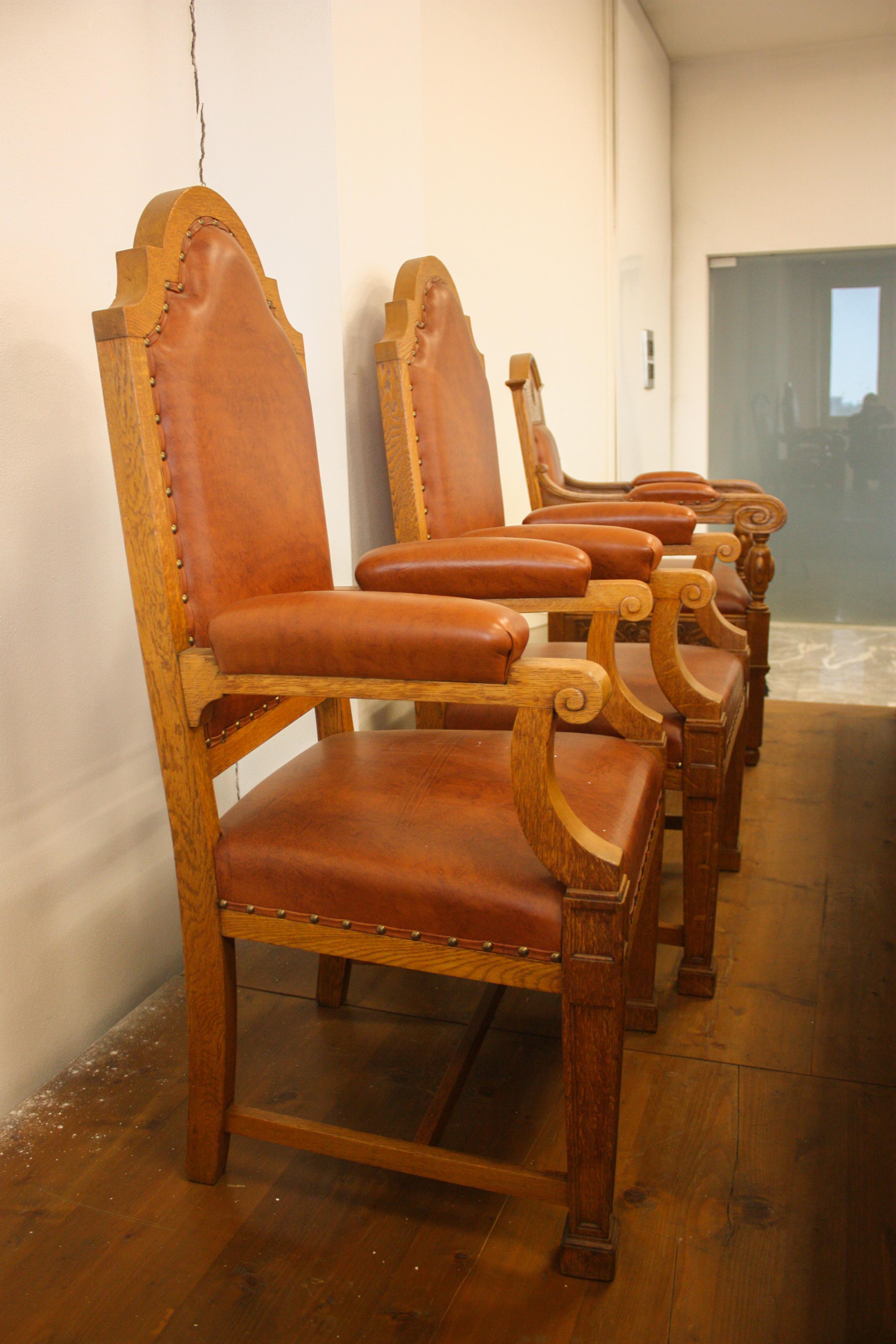 Council Chamber Desks Chairs and Armchairs, Italy, 1920 7