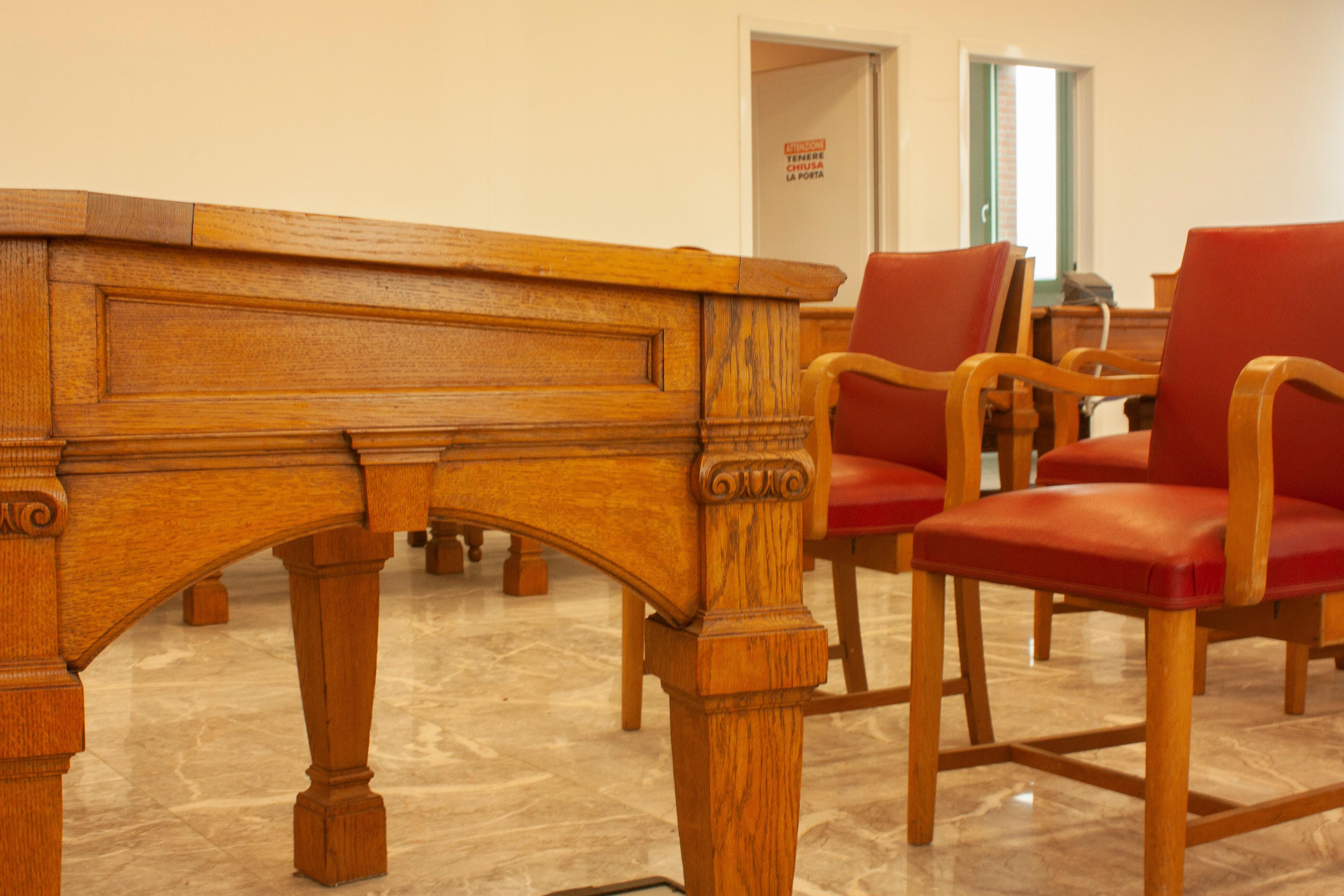 Early 20th Century Council Chamber Desks Chairs and Armchairs, Italy, 1920