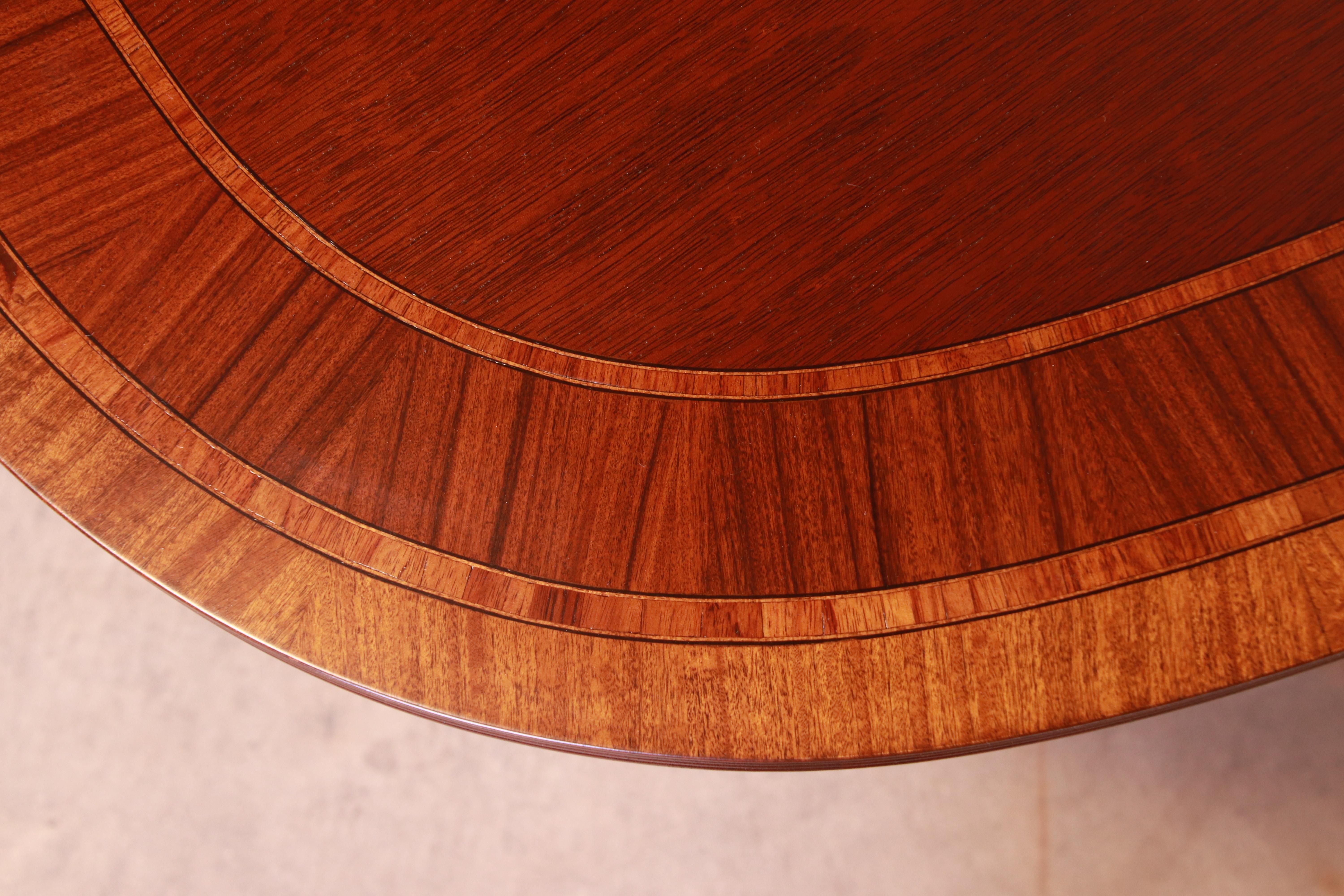 Councill Banded Mahogany Chippendale Double Pedestal Dining Table, Restored 10