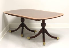 COUNCILL Banded Mahogany Double Pedestal Dining Table