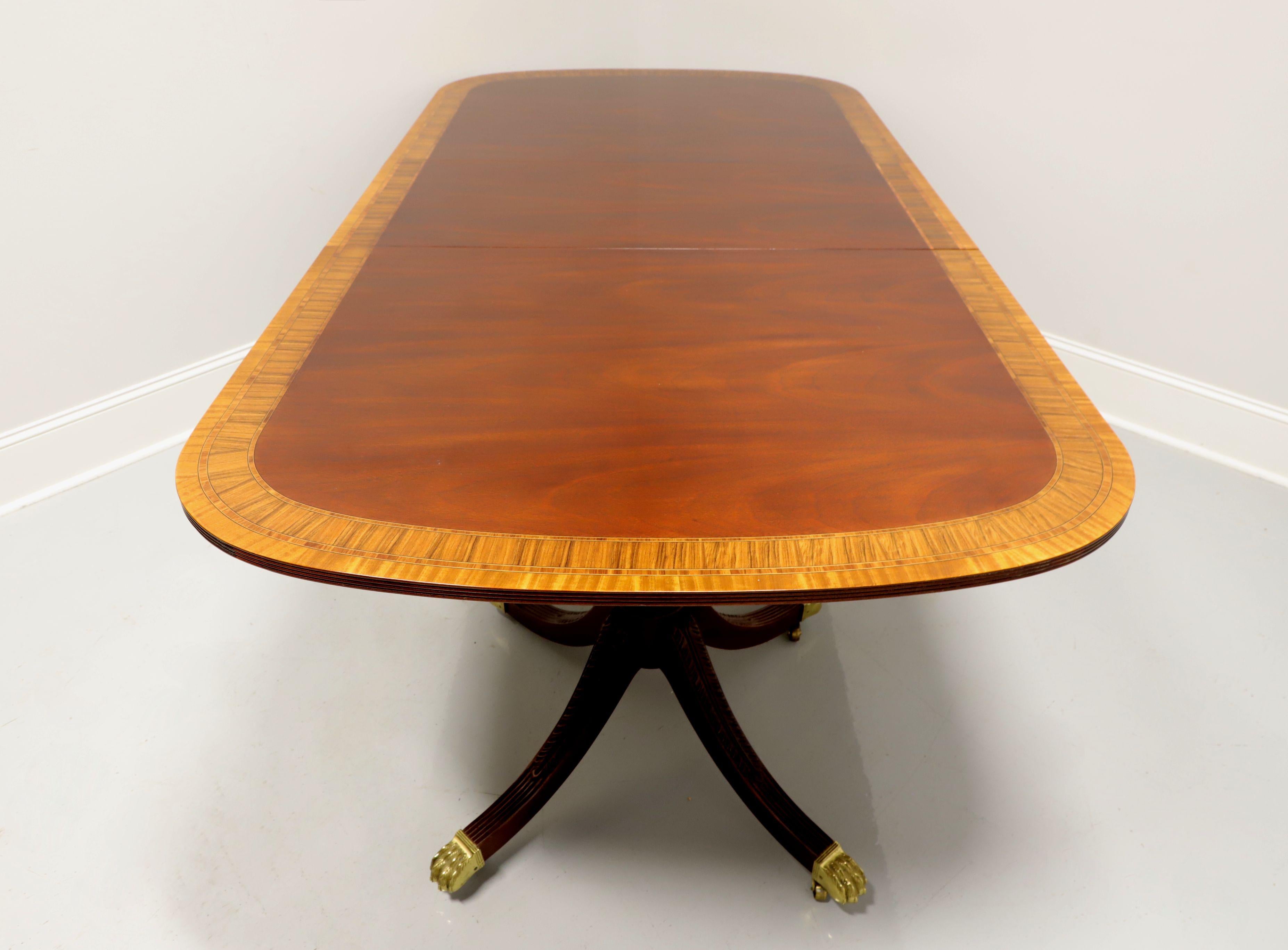 20th Century COUNCILL Banded Mahogany Double Pedestal Dining Table