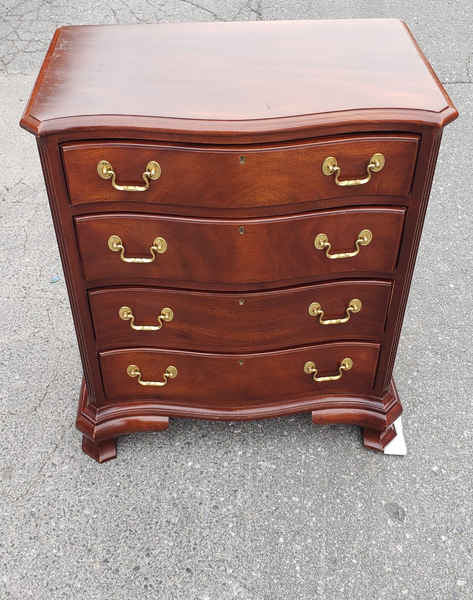 Councill Craftmen Chippendale Mahogany Bedside Chest of Drawer For Sale 5