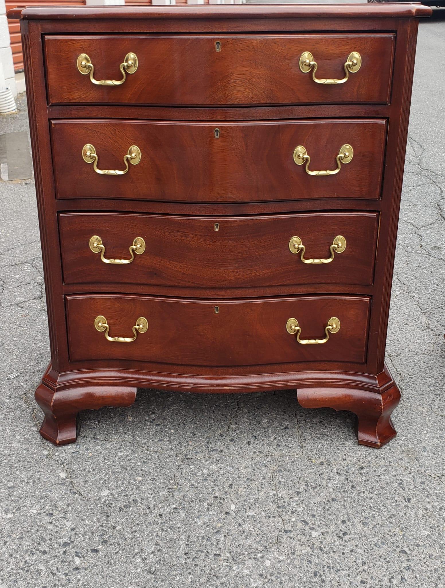 Councill Craftmen Chippendale Mahogany Bedside Chest of Drawer For Sale 7