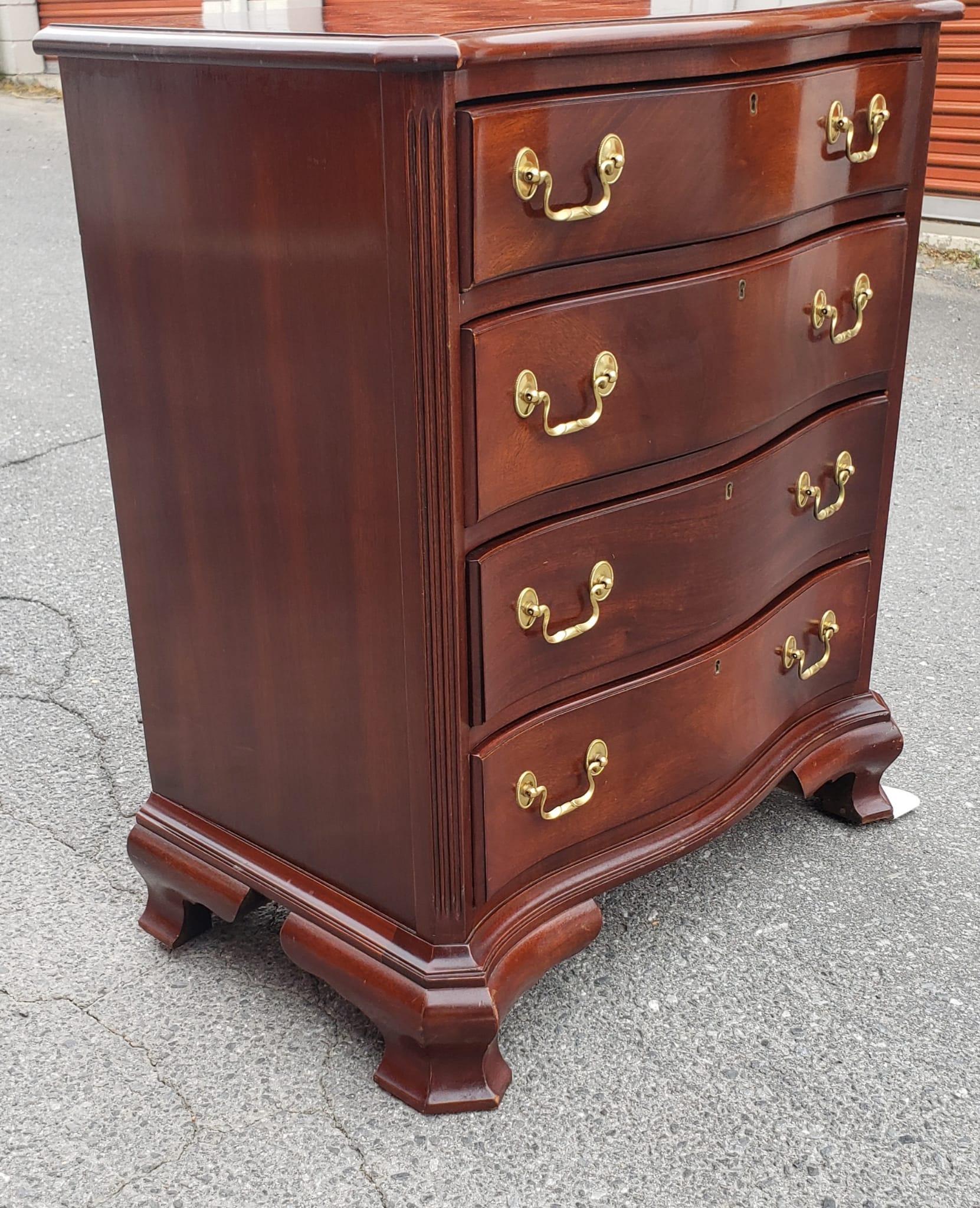 Councill Craftmen Chippendale Mahogany Bedside Chest of Drawer For Sale 8