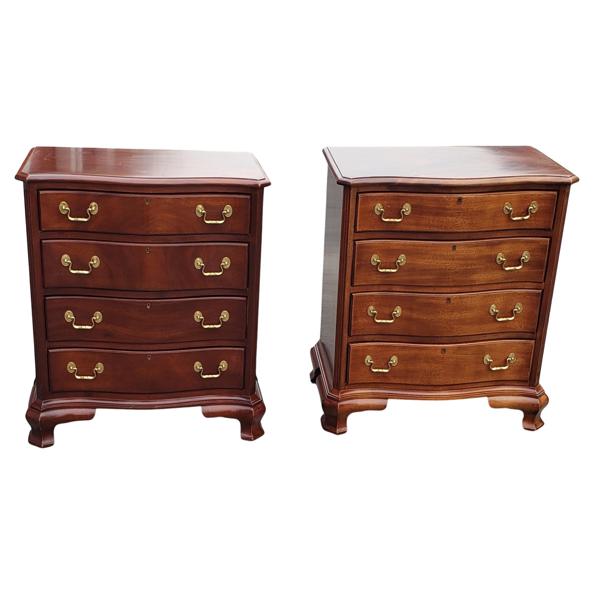 American Councill Craftmen Chippendale Mahogany Bedside Chest of Drawer For Sale