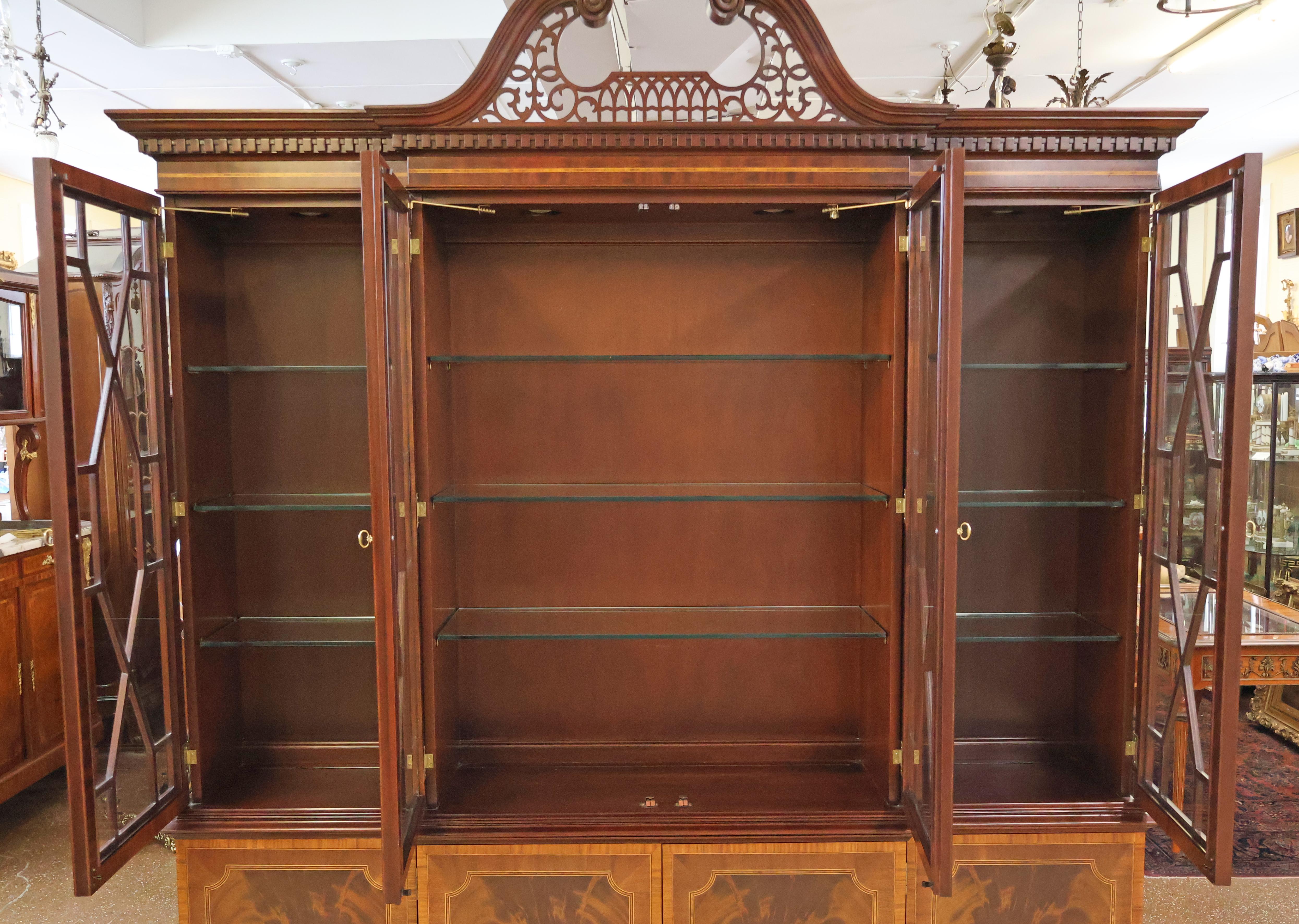 Councill Craftsman Flame Mahogany Bookcase China Breakfront 5