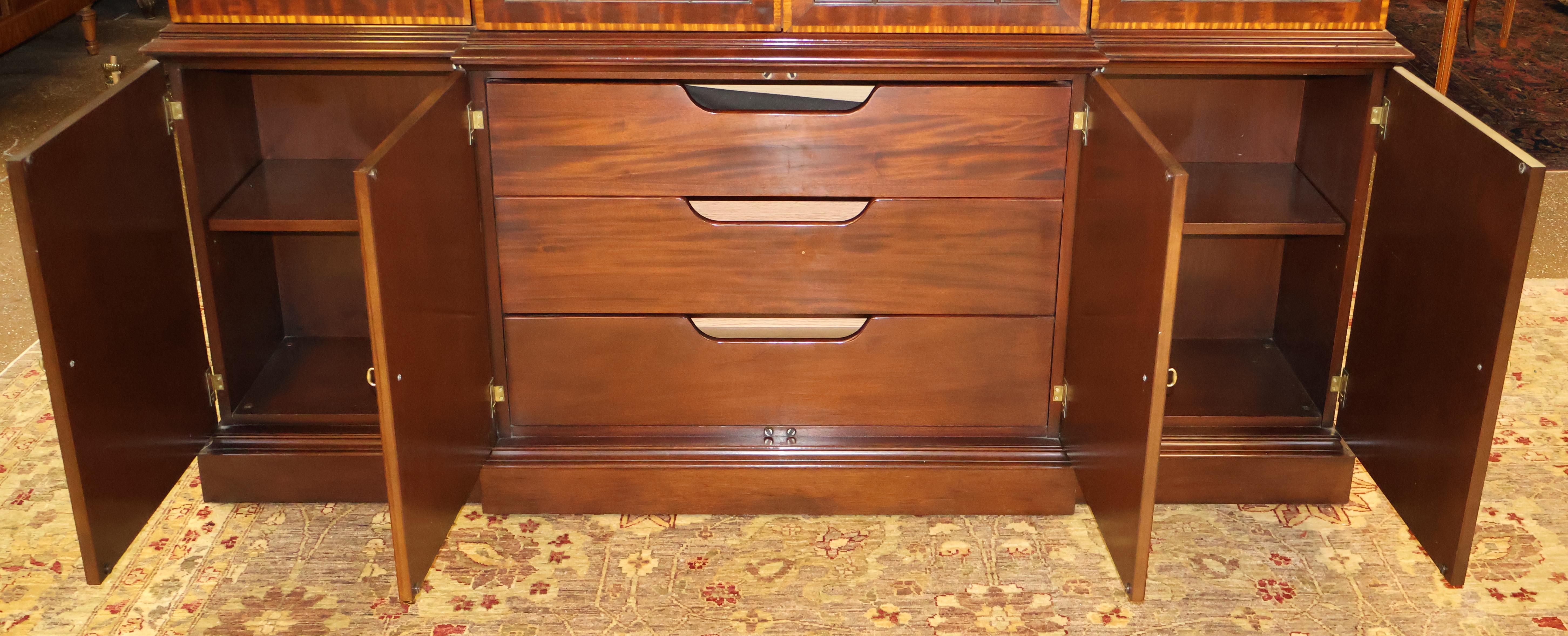 Councill Craftsman Flame Mahogany Bookcase China Breakfront 6