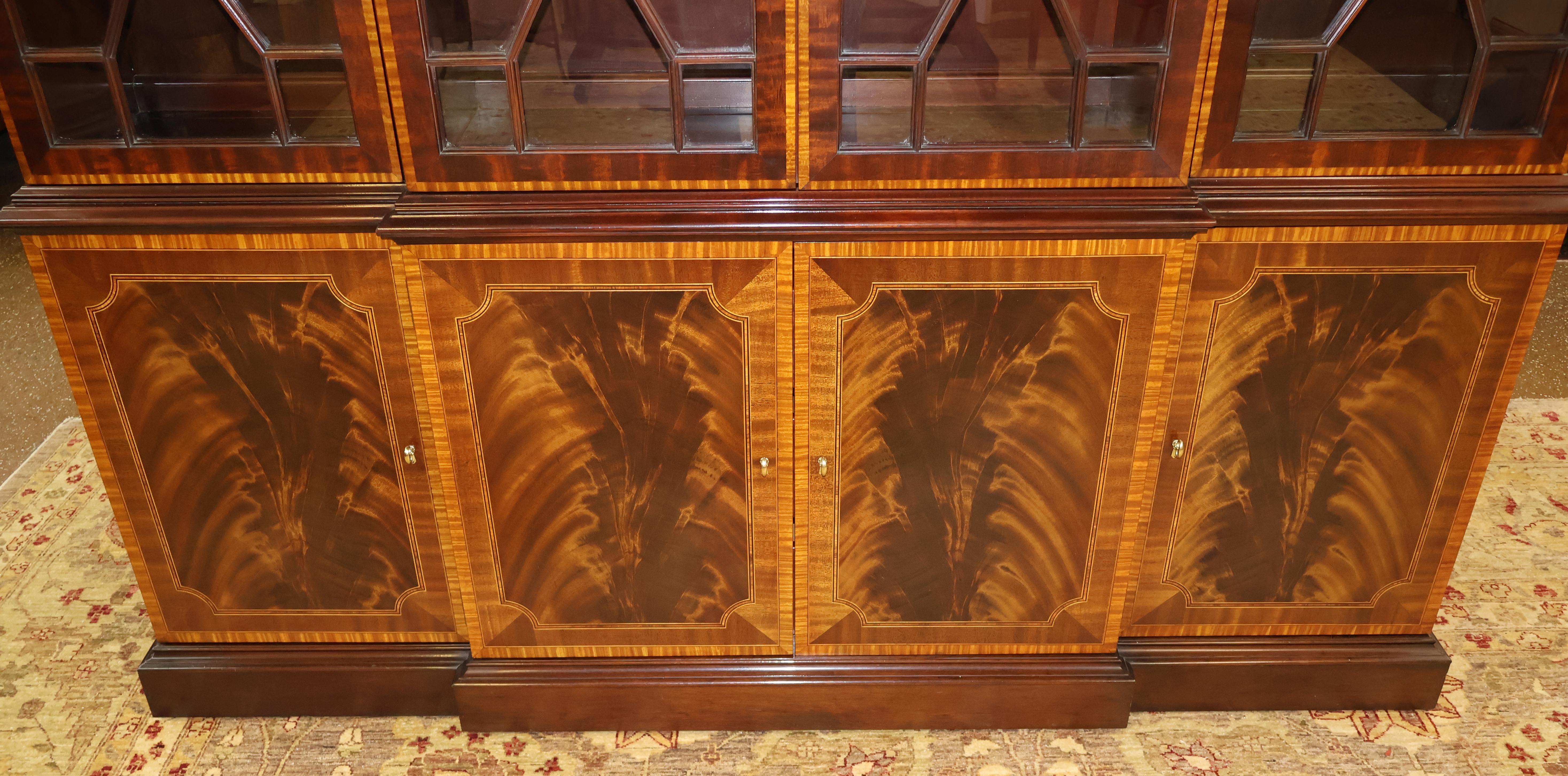 Councill Craftsman Flame Mahogany Bookcase China Breakfront 13