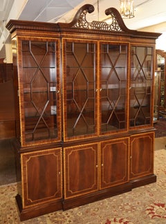 Councill Craftsman Flame Mahogany Regency Style Breakfront