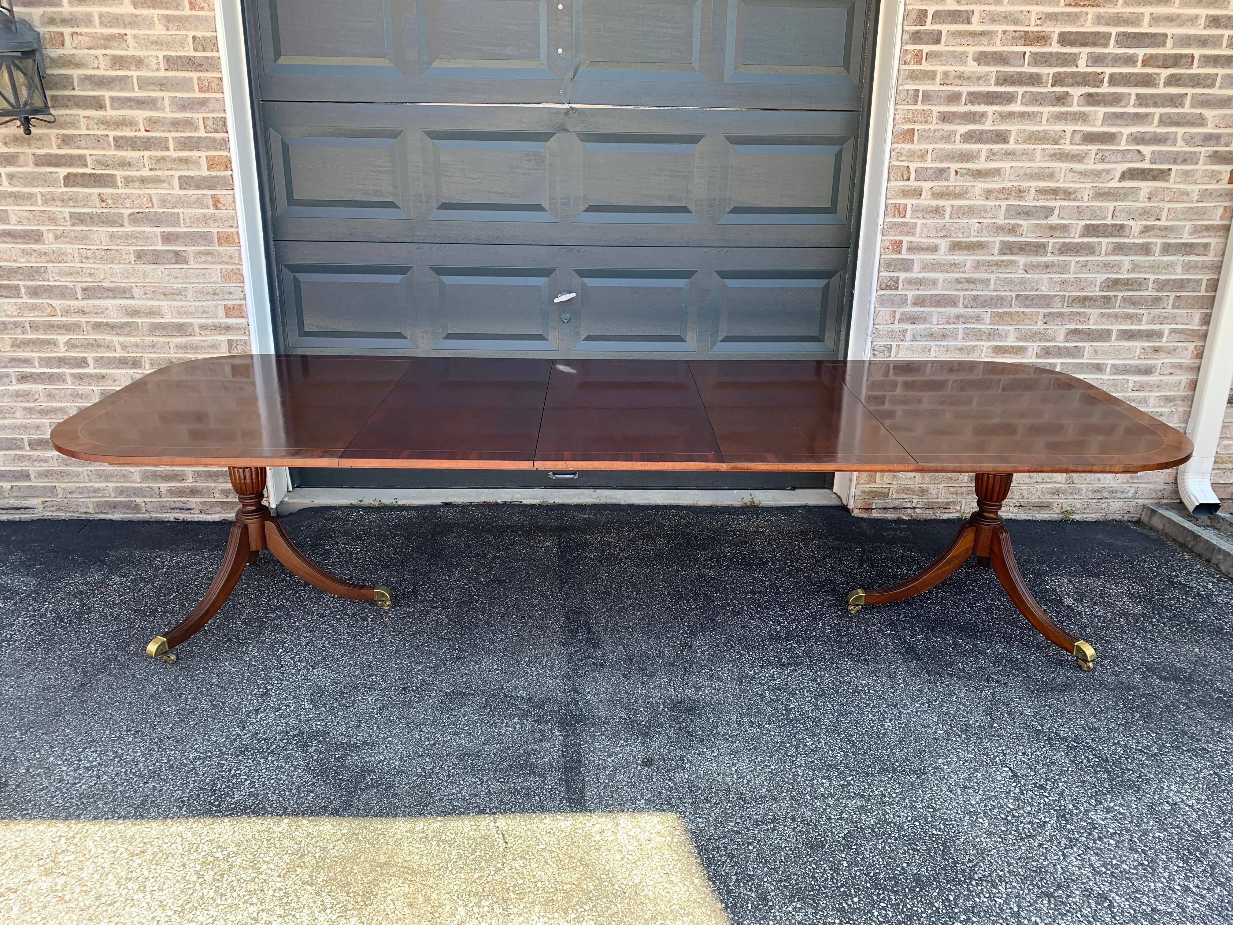 Councill Craftsman Mahogany Double Pedestal Dining Table 8