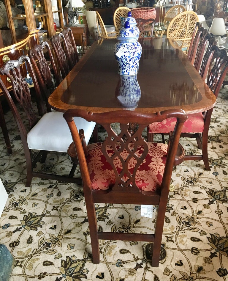 Councill Craftsman Gany Inlay Dining Room Set Table And Twelve Councill Craftsman Gany Inlay Dining Room Set Table And Twelve Chairs In Excellent Condition For