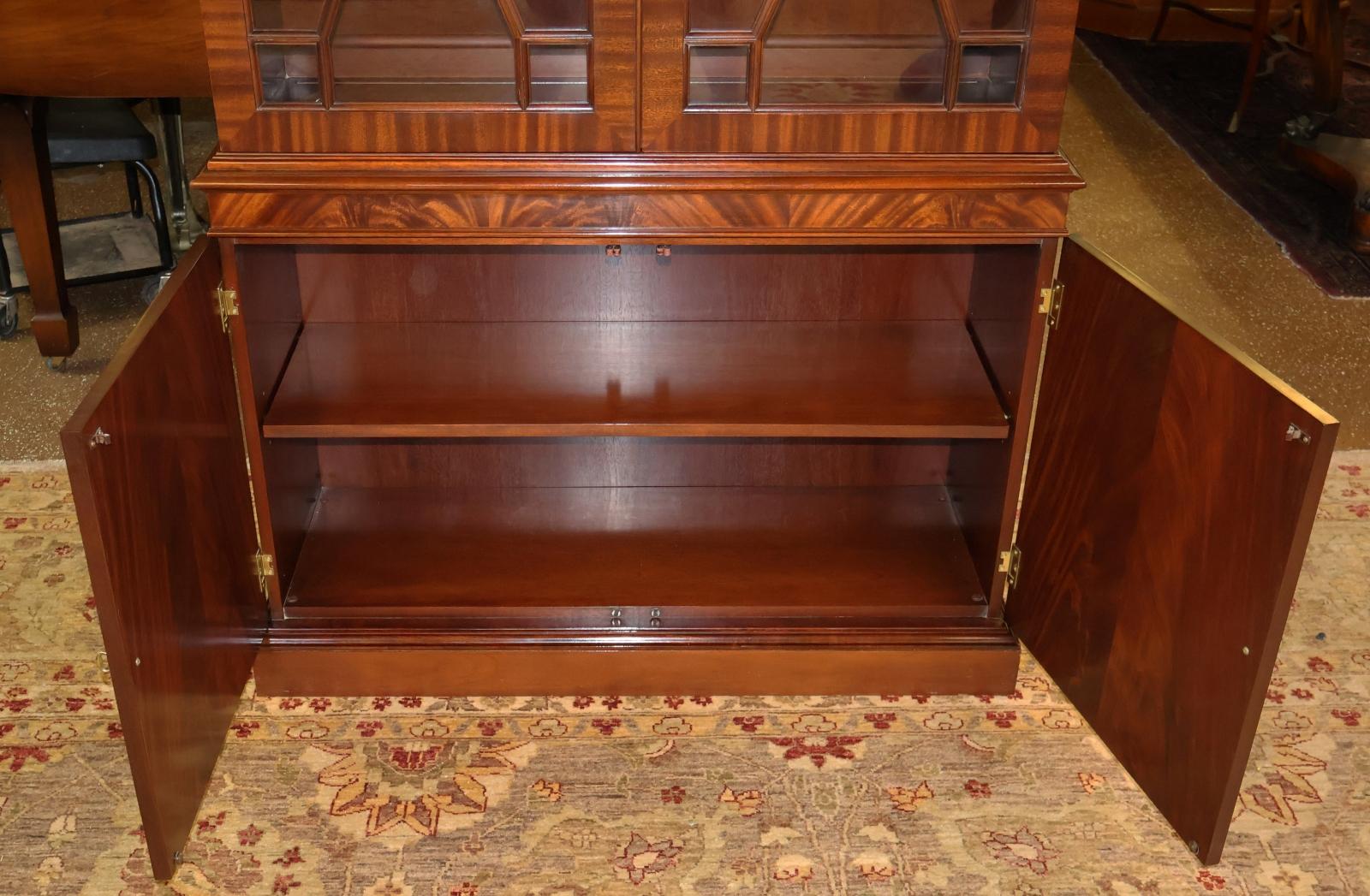 Councill Craftsman Regency Style Flame Mahogany Curio China Display Cabinet For Sale 5