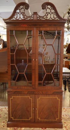 Councill Craftsman Regency Style Flame Mahogany Curio China Display Cabinet