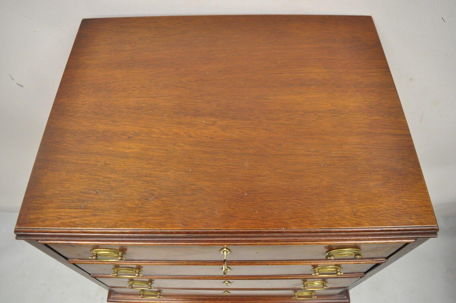 20th Century Councill Craftsman Sheraton Style Mahogany Silverware Chest with Inlay