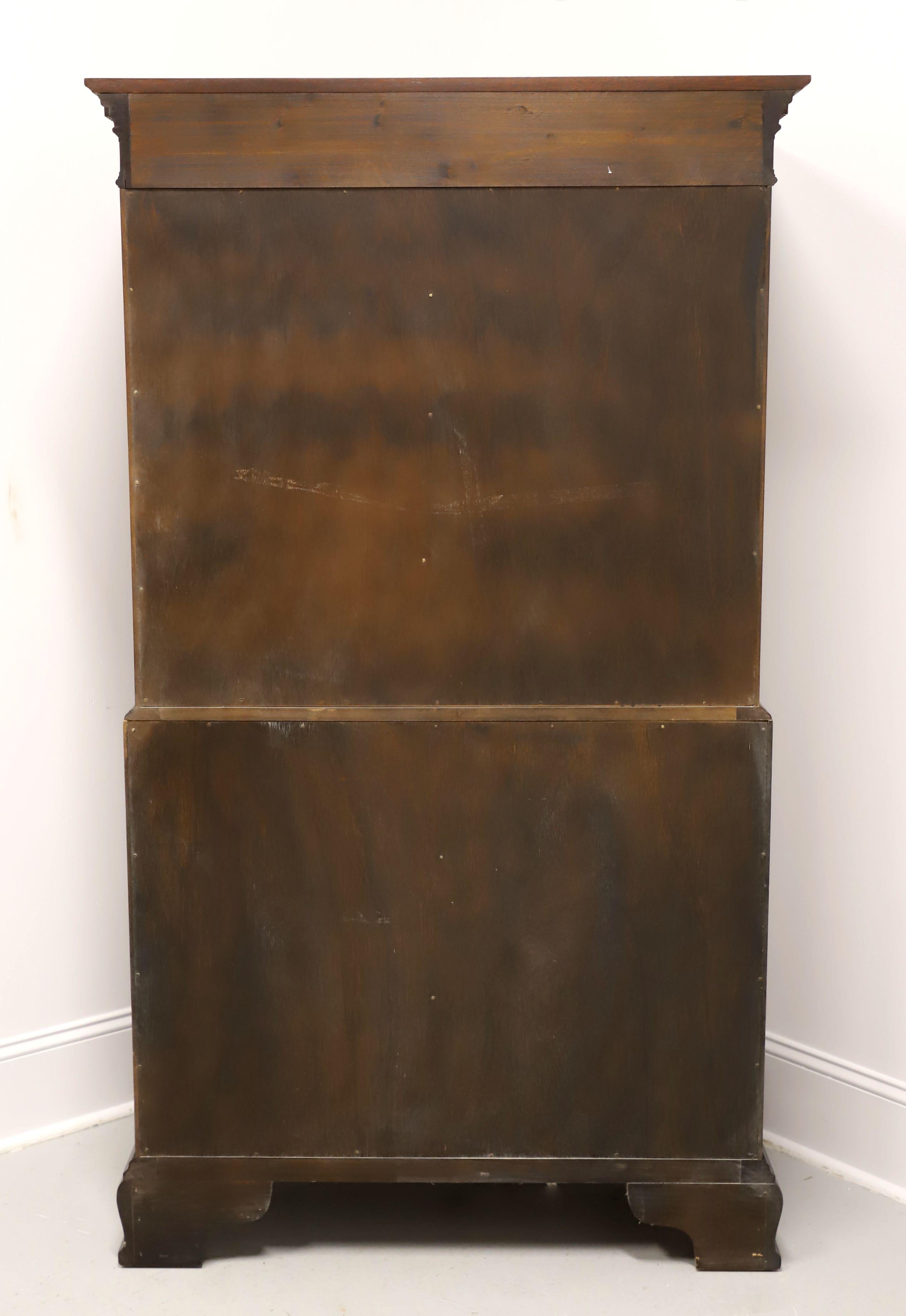 20th Century COUNCILL CRAFTSMEN Banded Mahogany Chippendale Style Chest on Chest For Sale
