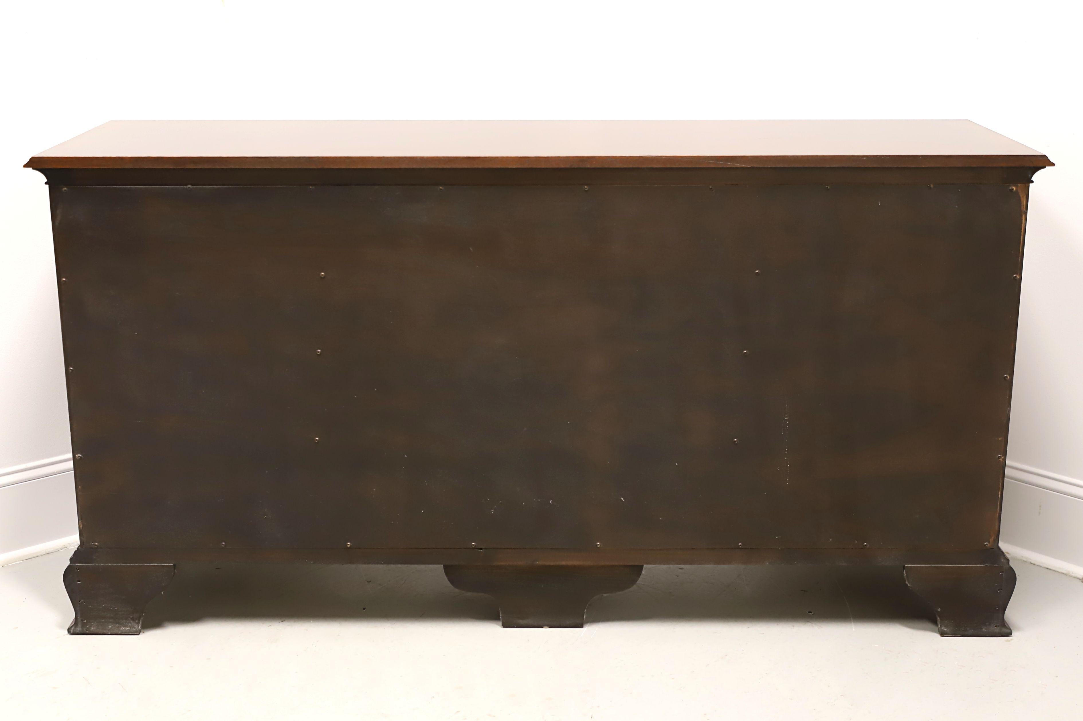 20th Century COUNCILL CRAFTSMEN Banded Mahogany Chippendale Style Triple Dresser For Sale