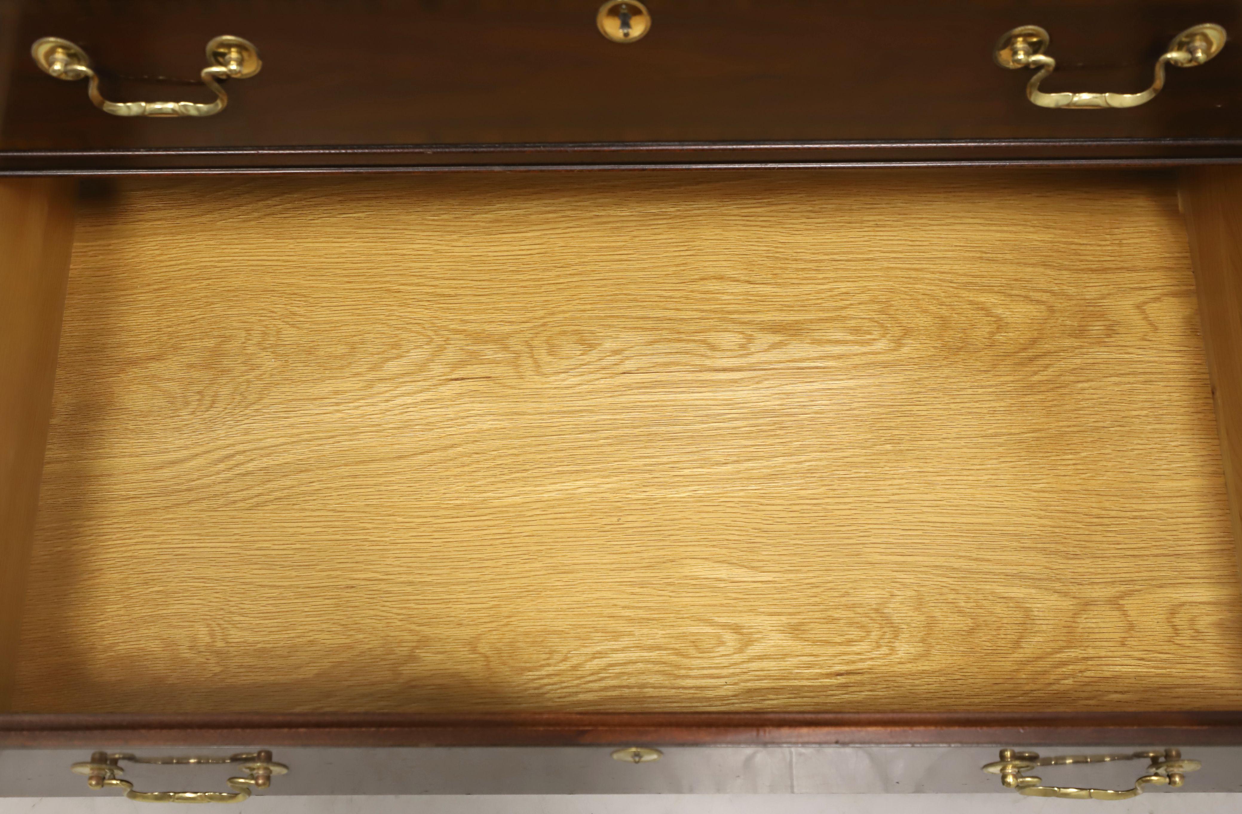 COUNCILL CRAFTSMEN Banded Mahogany Chippendale Style Triple Dresser For Sale 4