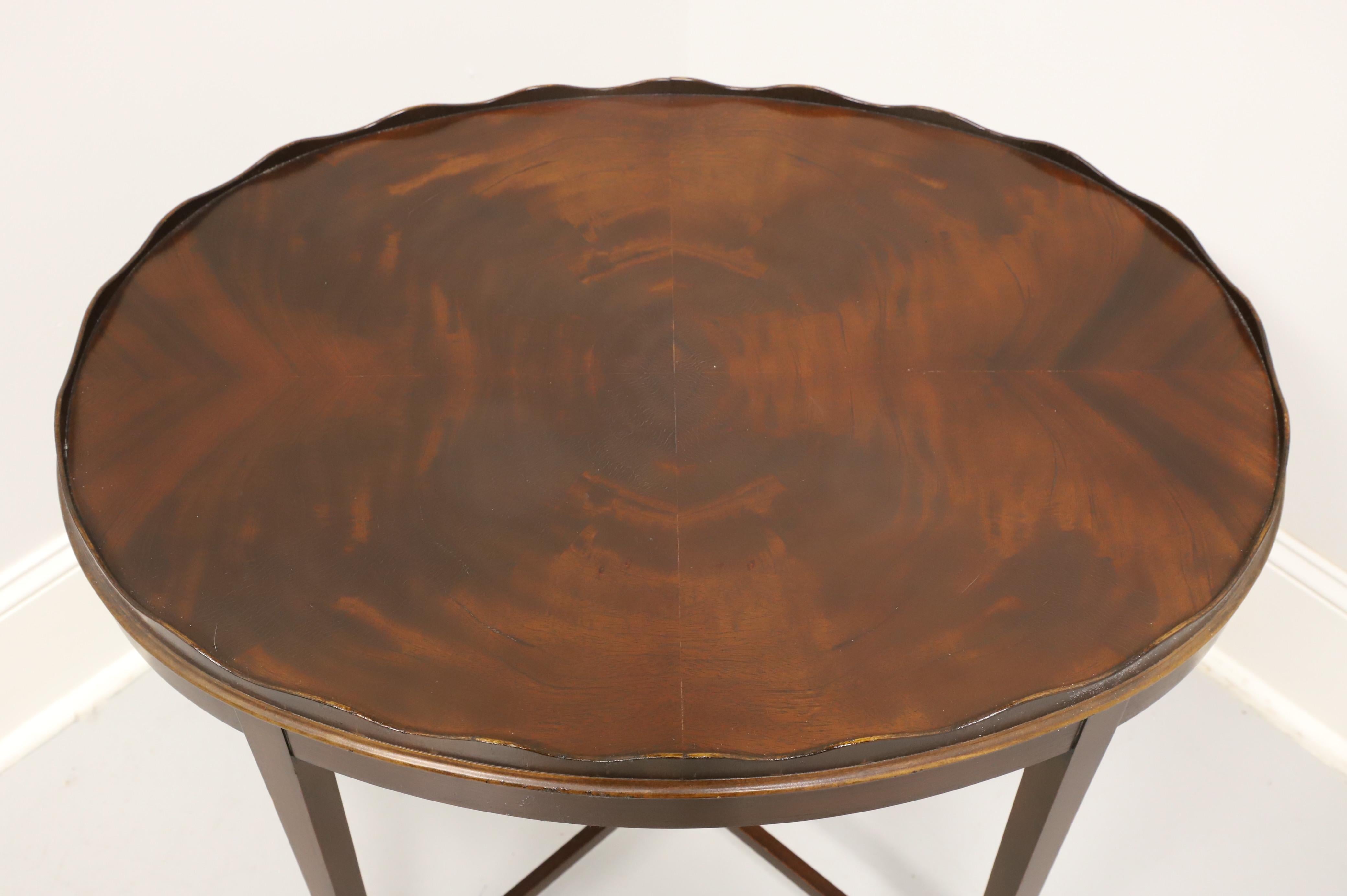 American COUNCILL CRAFTSMEN Flame Mahogany Traditional Scalloped Top Oval End Side Table