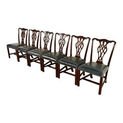 Councill Craftsmen Georgian Carved Mahogany Dining Chairs, Set of Six