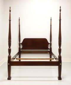 COUNCILL CRAFTSMEN Mahogany Chippendale Queen Size Rice Carved Four Poster Bed