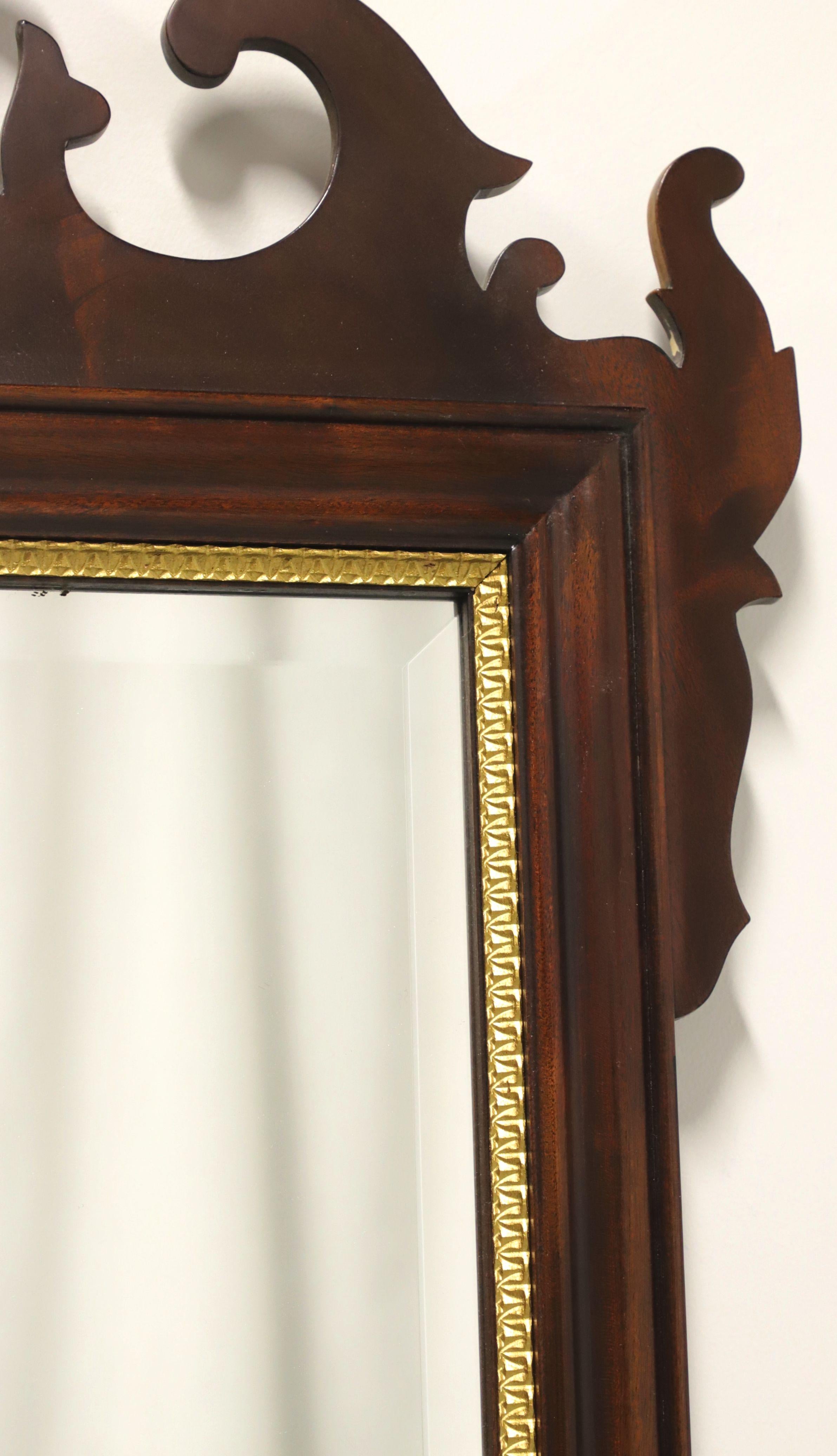 COUNCILL CRAFTSMEN Mahogany Chippendale Style Beveled Wall Mirror For Sale 1