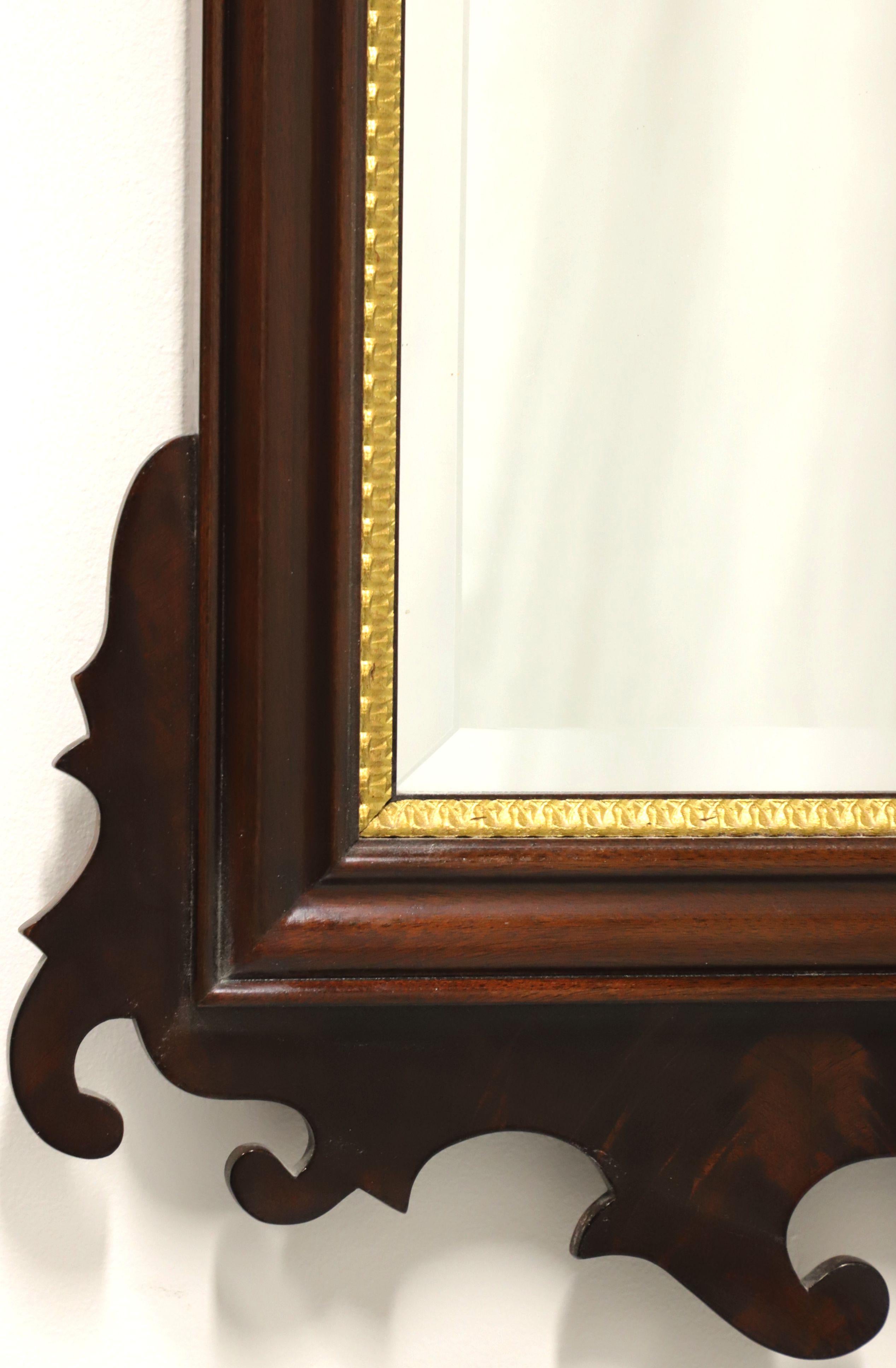 COUNCILL CRAFTSMEN Mahogany Chippendale Style Beveled Wall Mirror For Sale 2