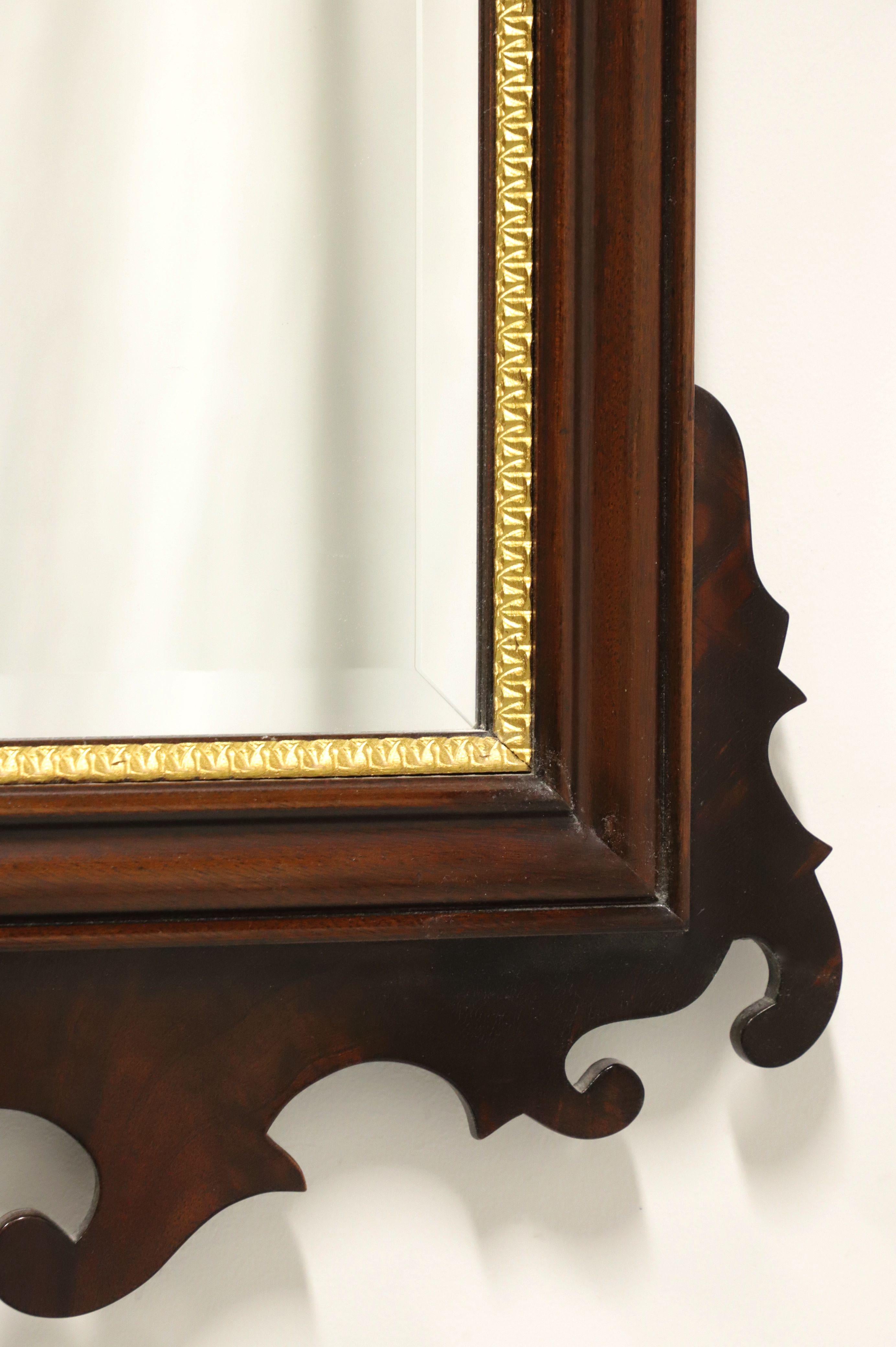 COUNCILL CRAFTSMEN Mahogany Chippendale Style Beveled Wall Mirror For Sale 3