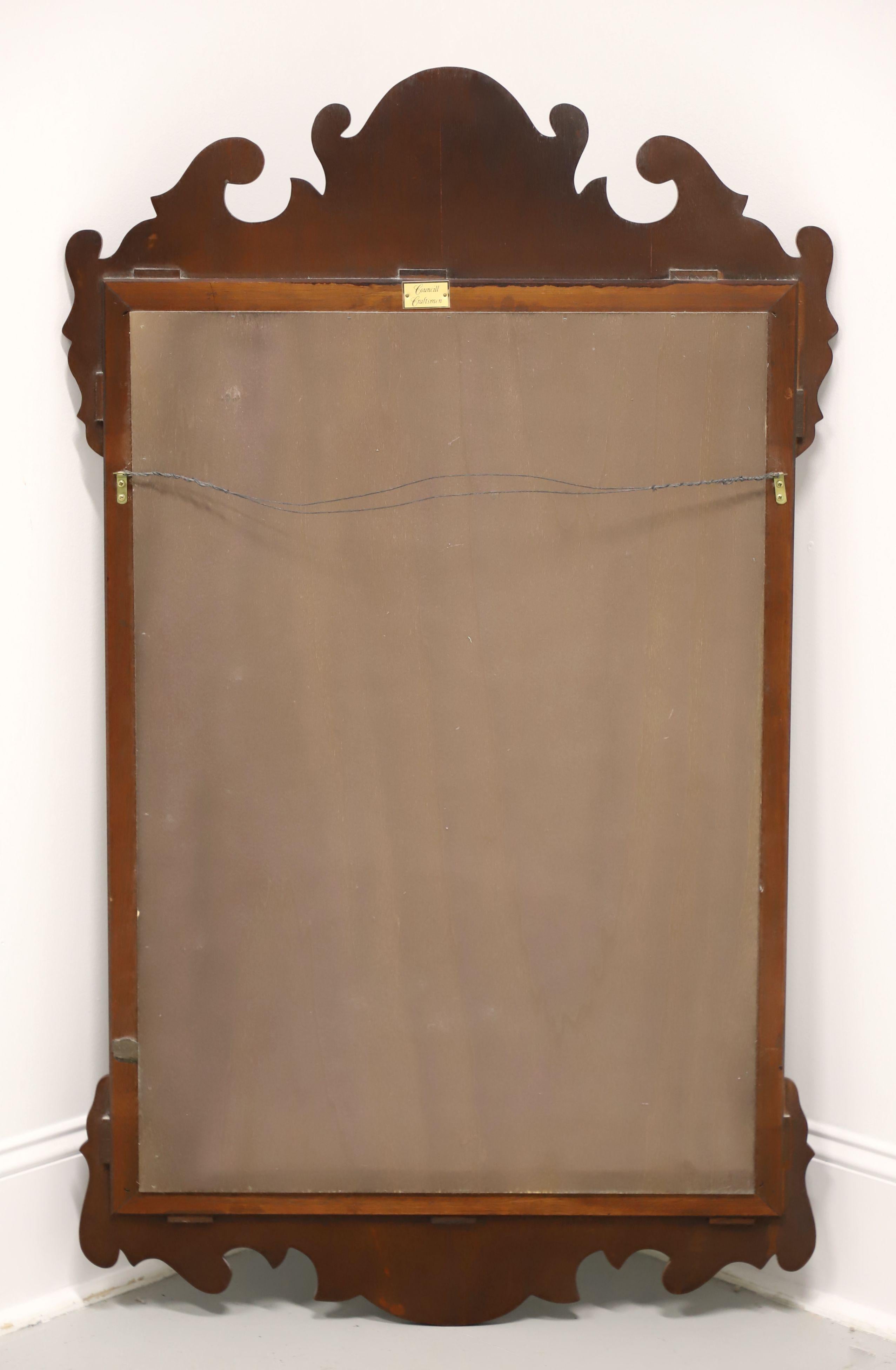 COUNCILL CRAFTSMEN Mahogany Chippendale Style Beveled Wall Mirror For Sale 4