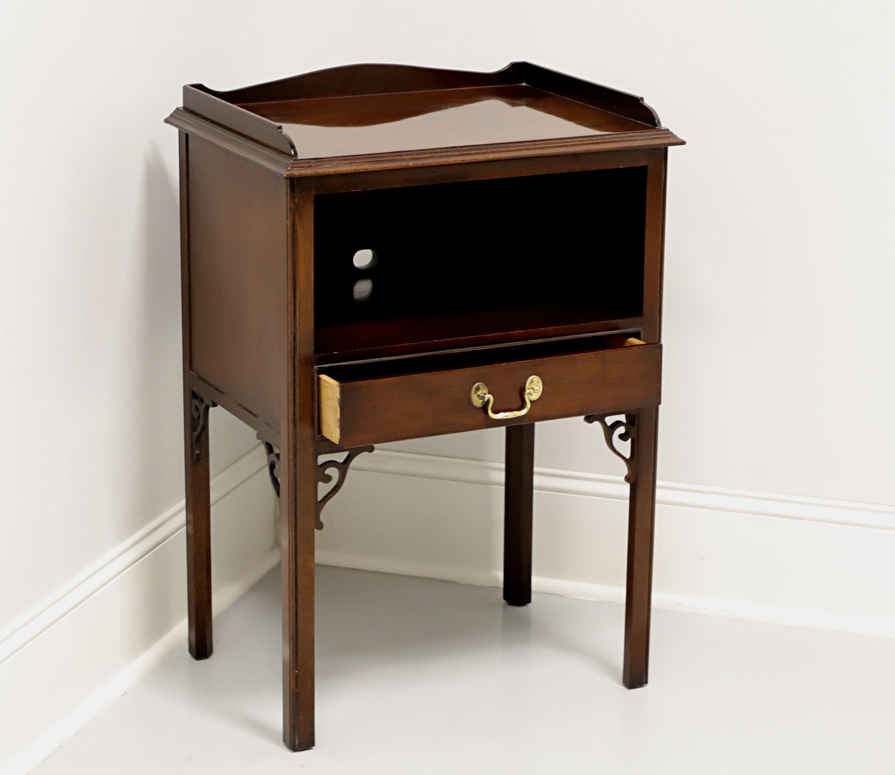 Brass COUNCILL CRAFTSMEN Mahogany Chippendale Style Nightstand - A