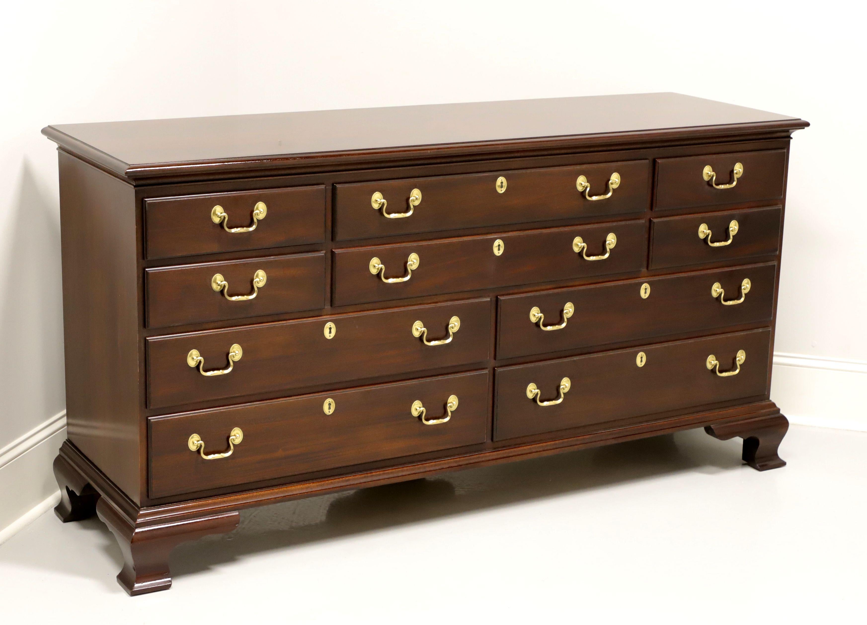 COUNCILL CRAFTSMEN Mahogany Chippendale Style Triple Dresser 6