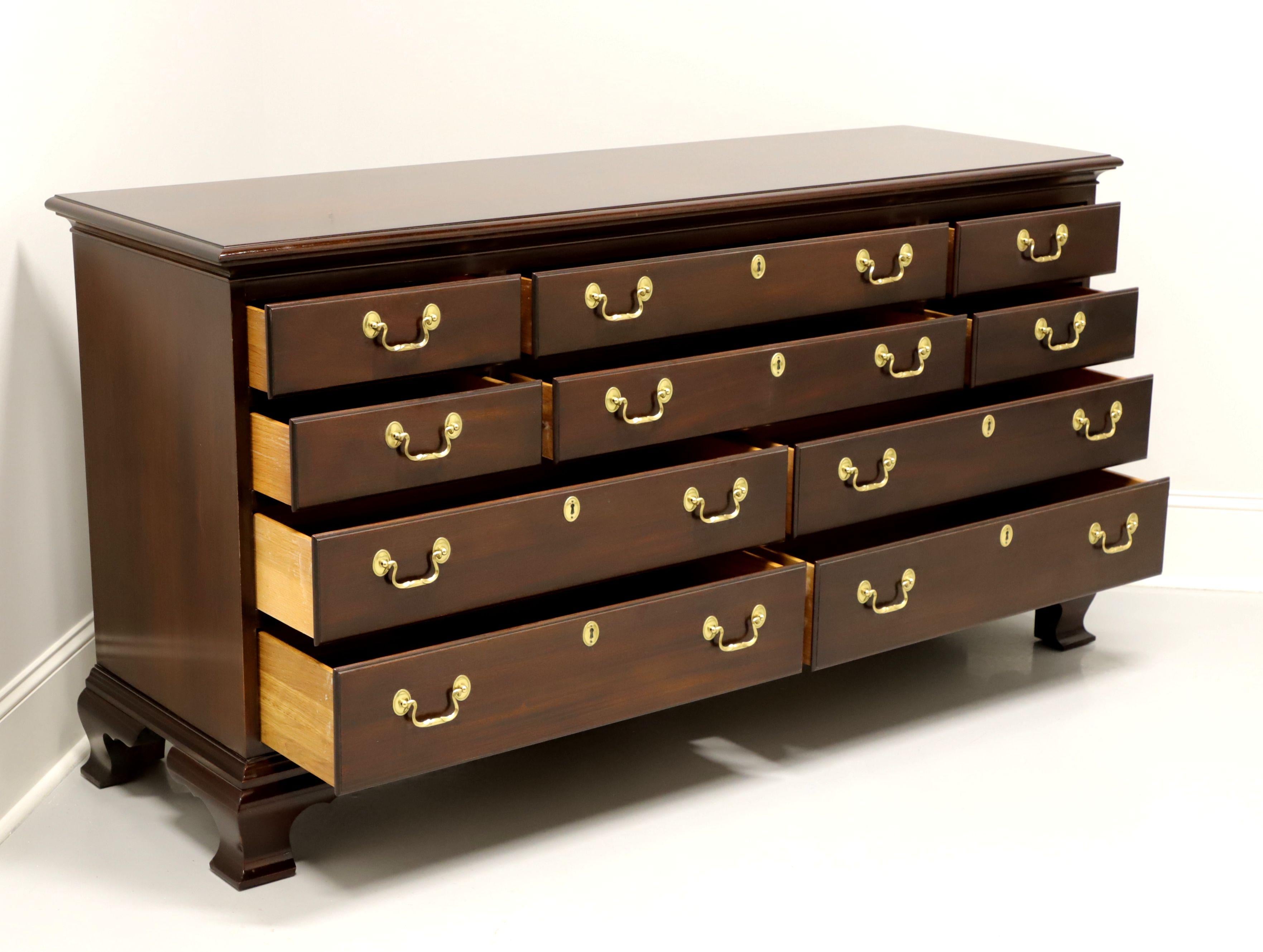 American COUNCILL CRAFTSMEN Mahogany Chippendale Style Triple Dresser